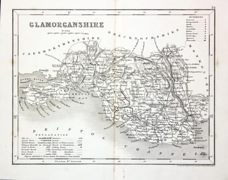 Map of Glamorganshire by Joshua Archer c.1842