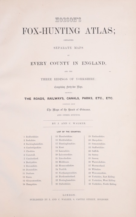 Hobson Fox Hunting Atlas Titlepage