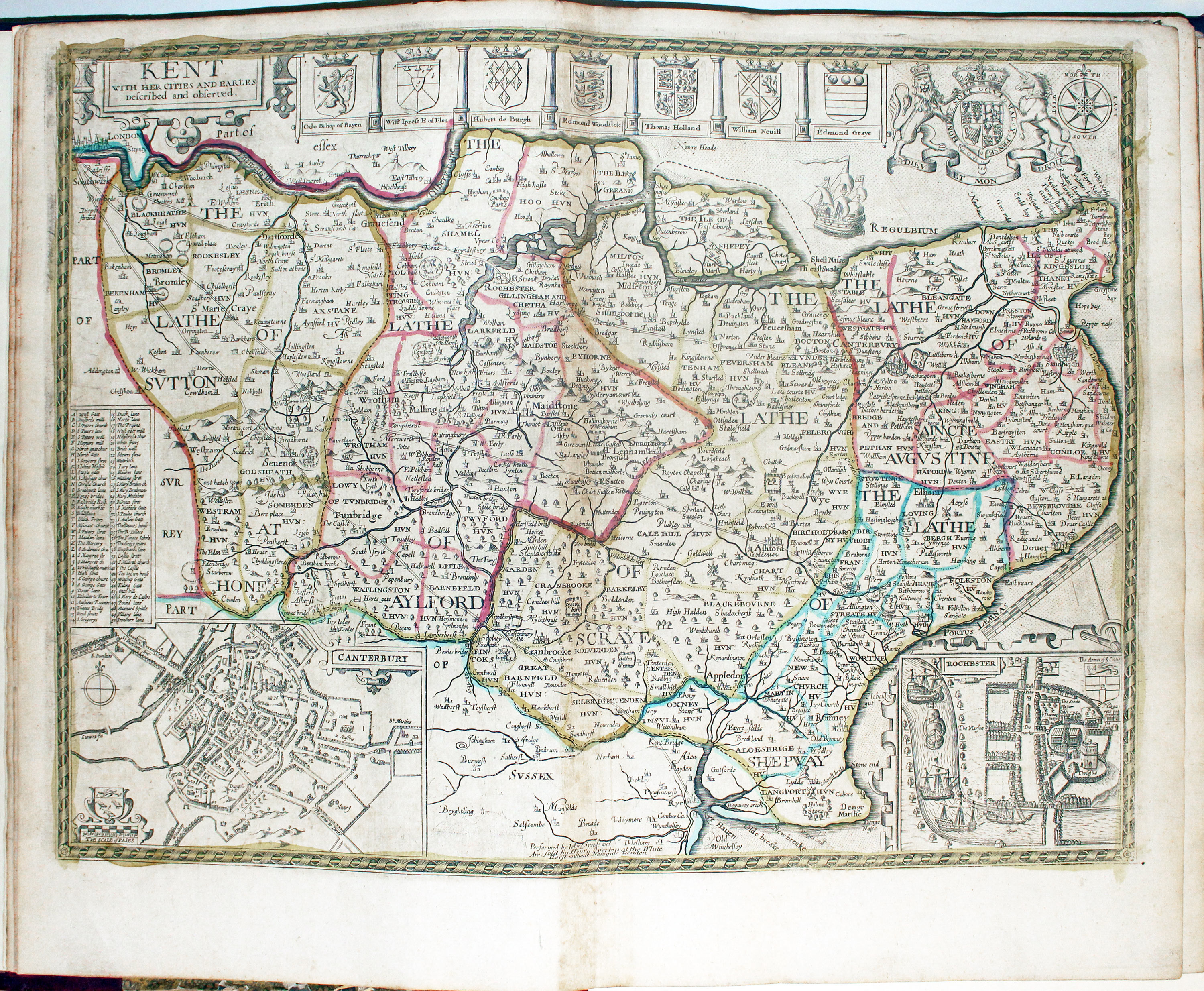 Map of Kent by John Speed published by Henry Overton 1743  Map of Kent by John Speed published by Henry Overton 1743