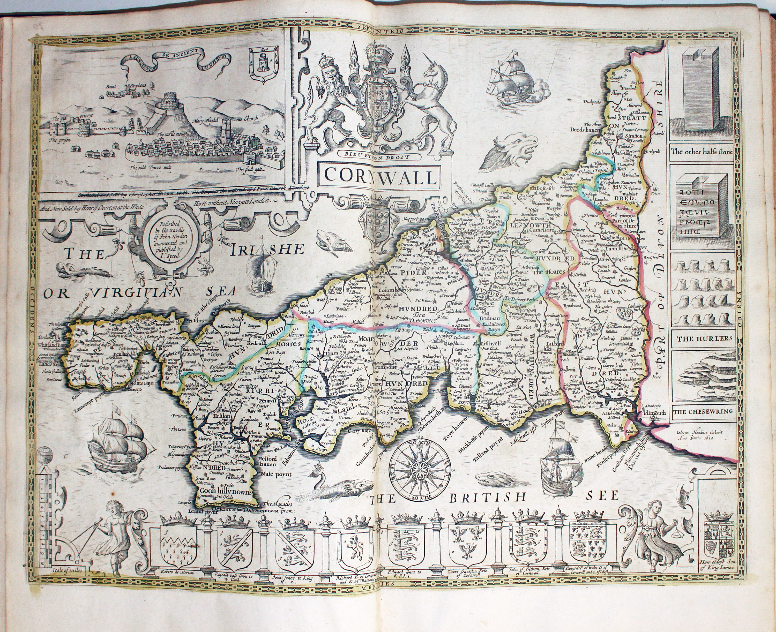 Map of Cornwall by John Speed published by Henry Overton 1743  Map of Cornwall by John Speed published by Henry Overton 1743