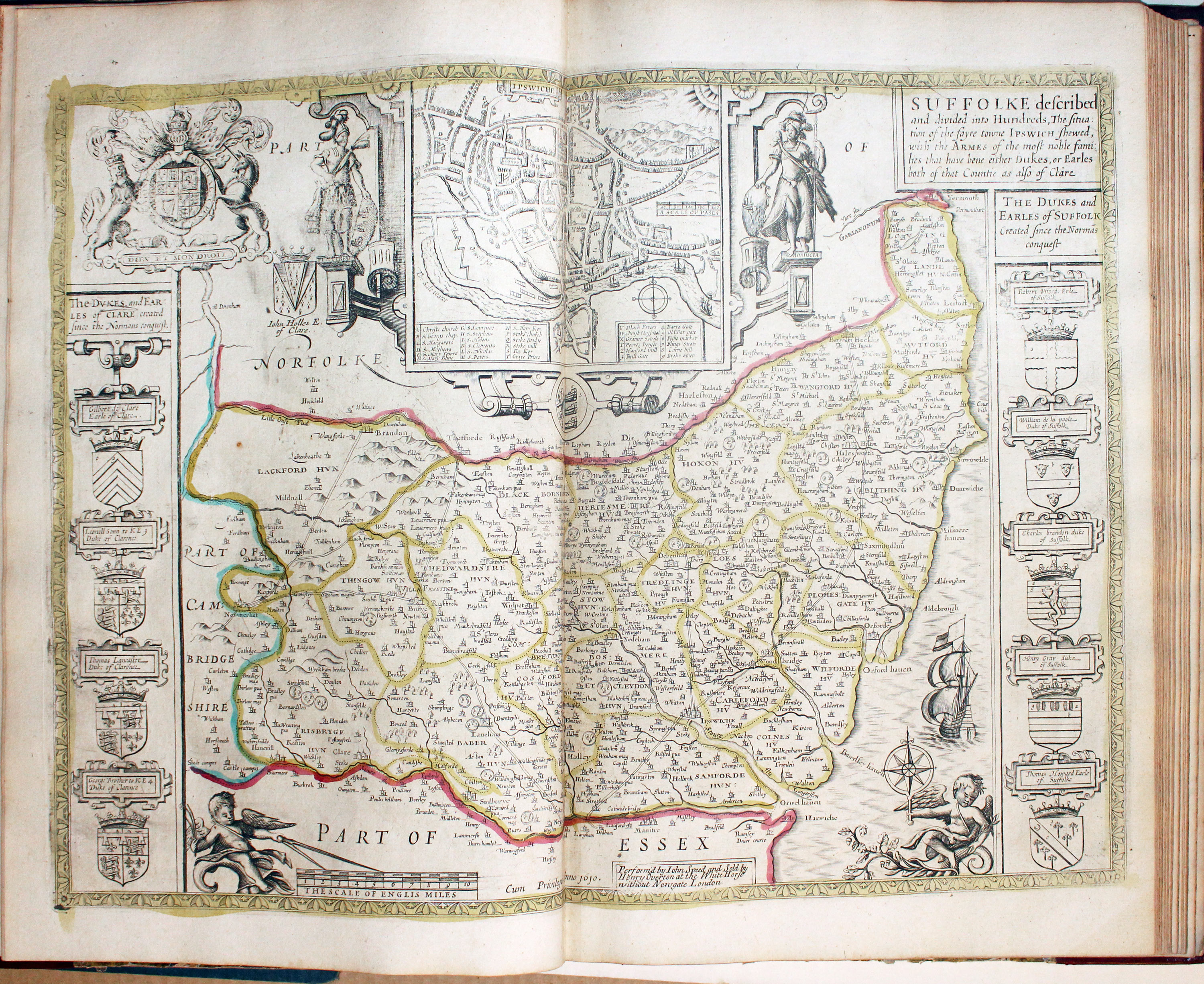 Map of Suffolk by John Speed published by Henry Overton 1743  Map of Suffolk by John Speed published by Henry Overton 1743