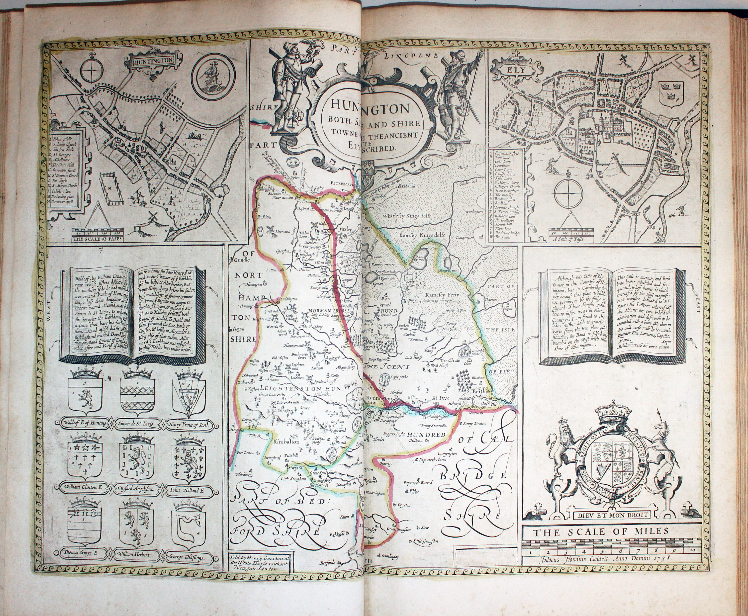 Map of Huntingdonshire by John Speed published by Henry Overton 1743  Map of Huntingdonshire by John Speed published by Henry Overton 1743