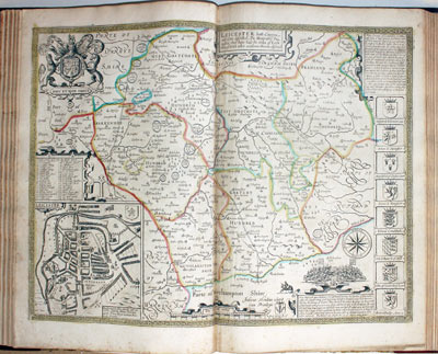 Map of Leicestershire by John Speed published by Henry Overton 1743