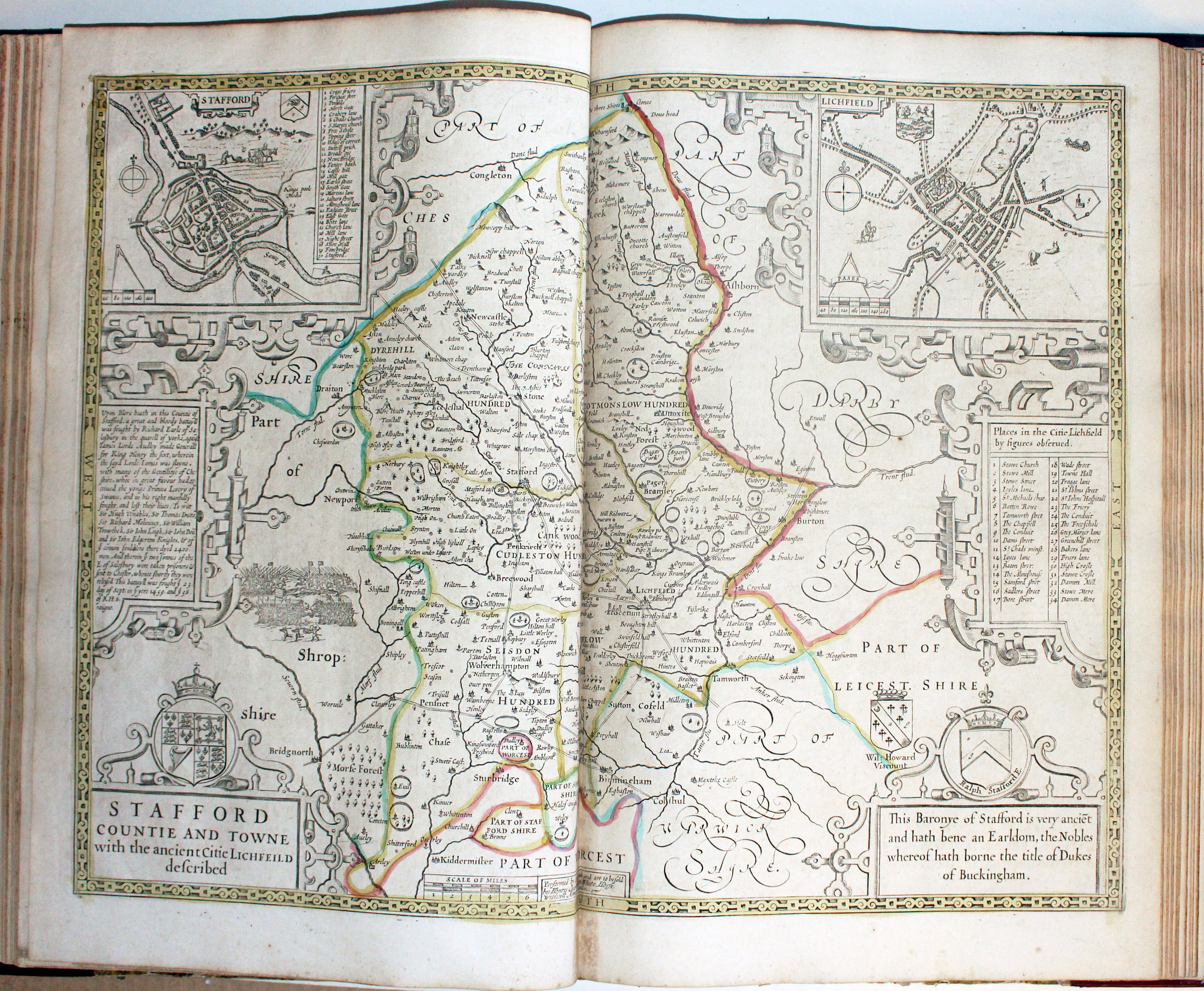 Map of Staffordshire by John Speed published by Henry Overton 1743  Map of Staffordshire by John Speed published by Henry Overton 1743