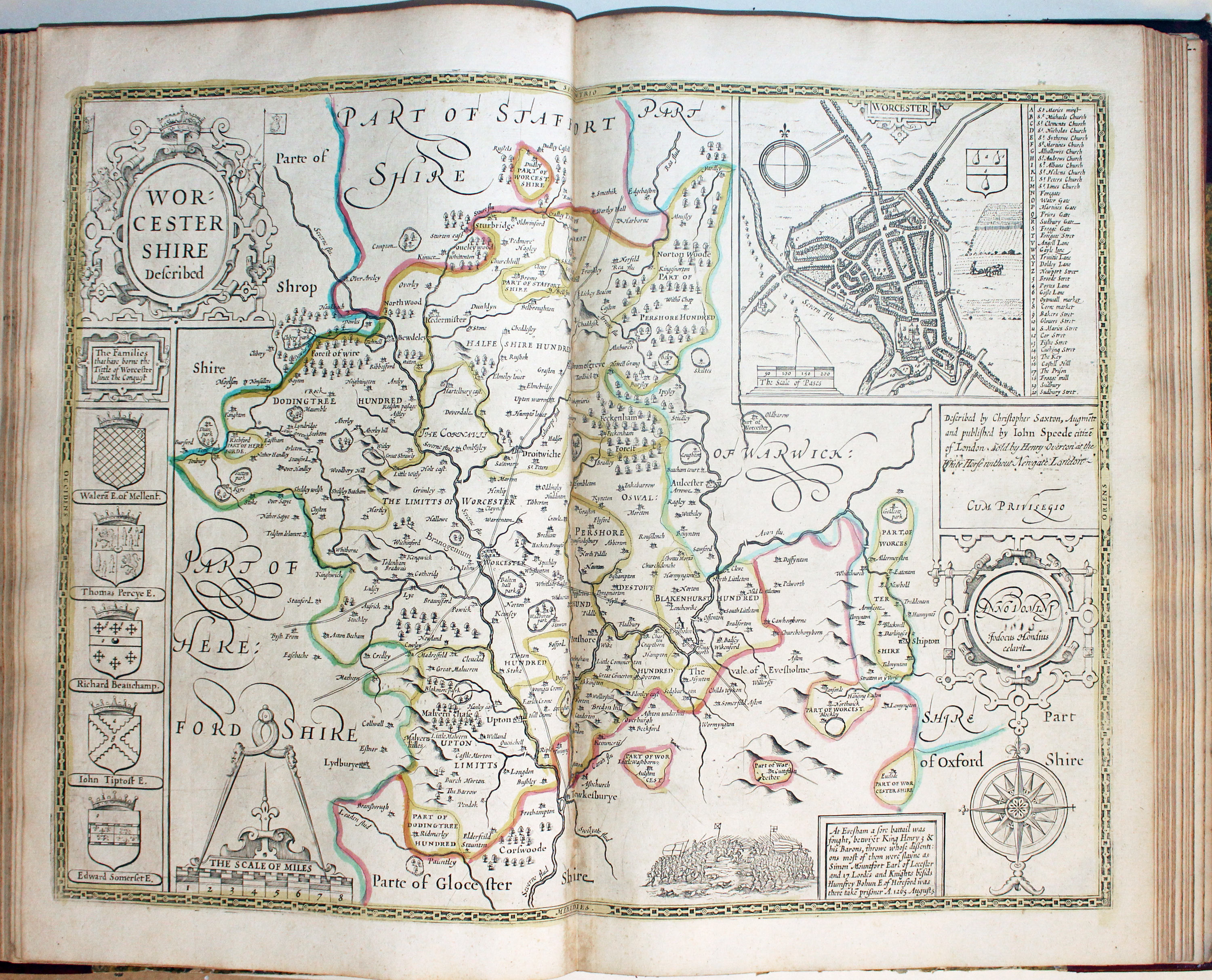 Map of Worcestershire by John Speed published by Henry Overton 1743  Map of Worcestershire by John Speed published by Henry Overton 1743
