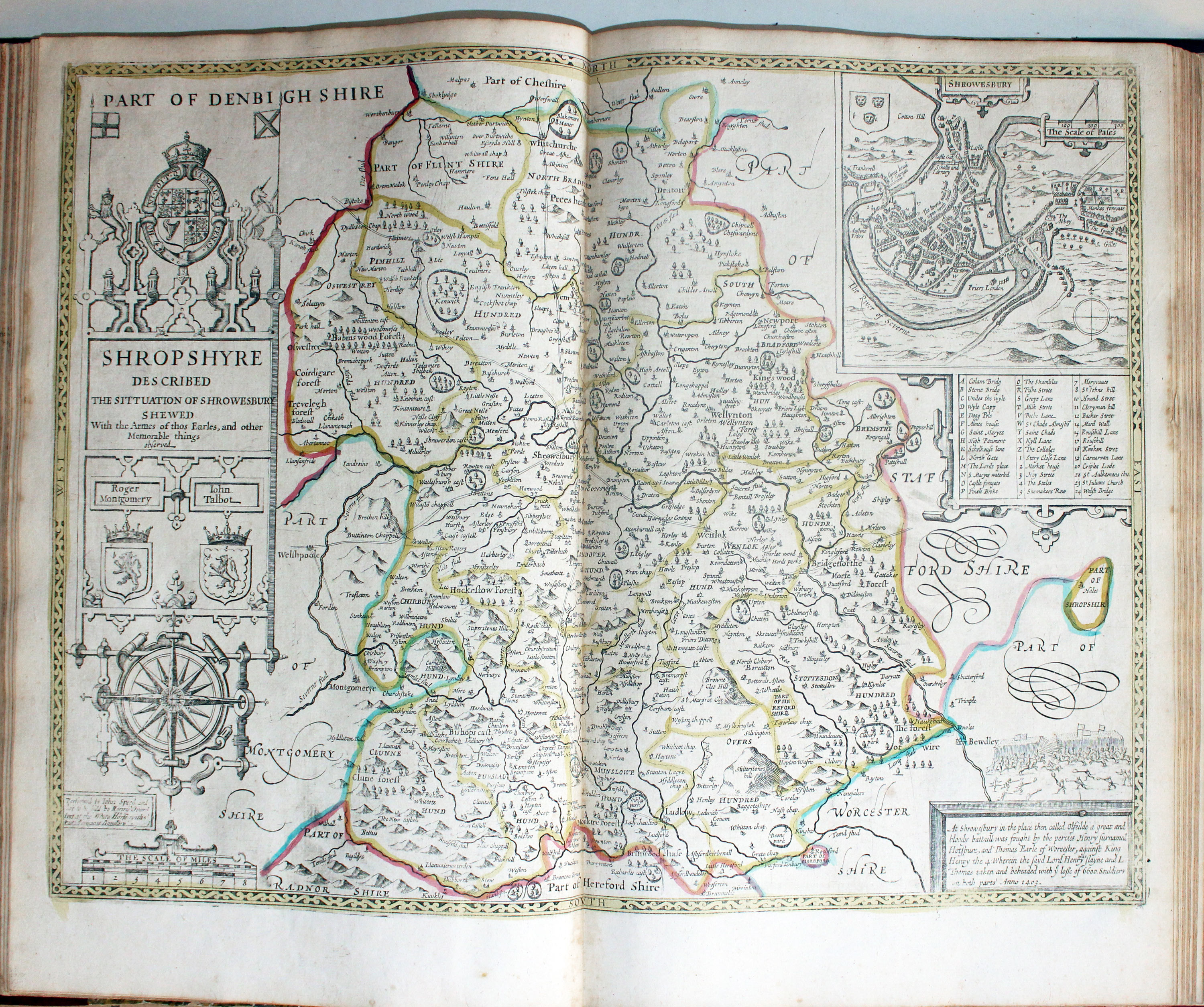Map of Shropshire by John Speed published by Henry Overton 1743  Map of Shropshire by John Speed published by Henry Overton 1743