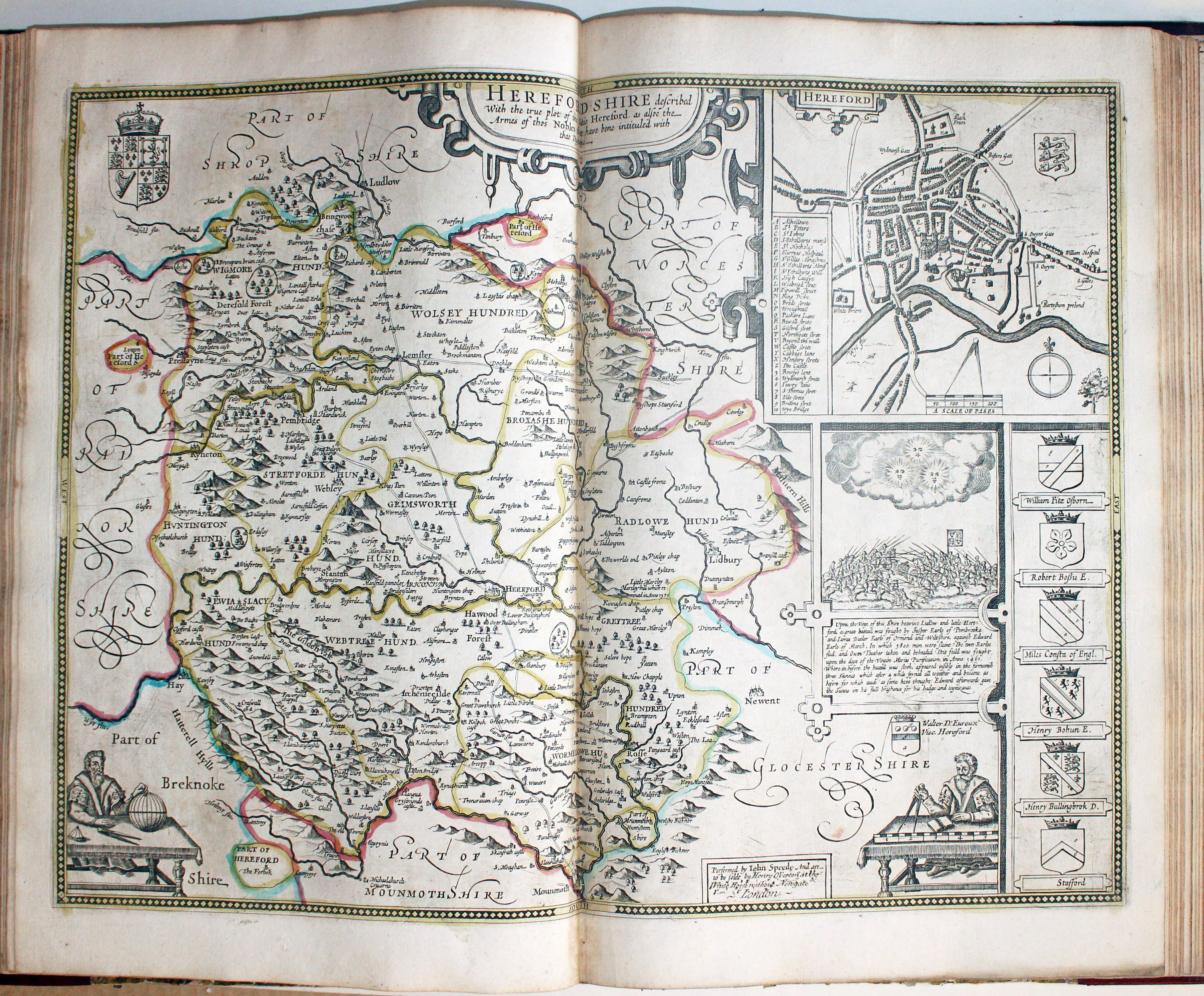 Map of Herefordshire by John Speed published by Henry Overton 1743  Map of Herefordshire by John Speed published by Henry Overton 1743