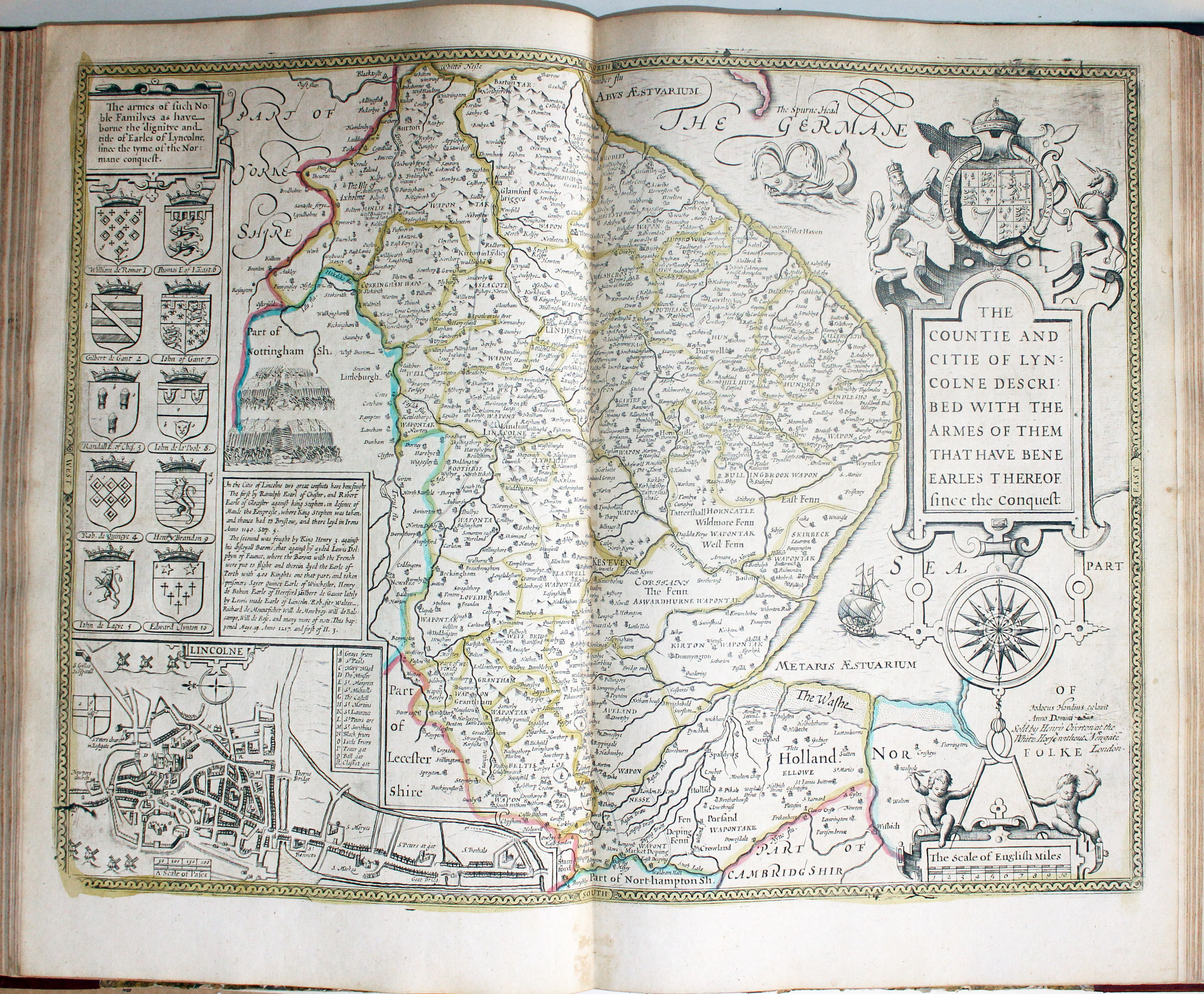 Map of Lincolnshire by John Speed published by Henry Overton 1743  Map of Lincolnshire by John Speed published by Henry Overton 1743