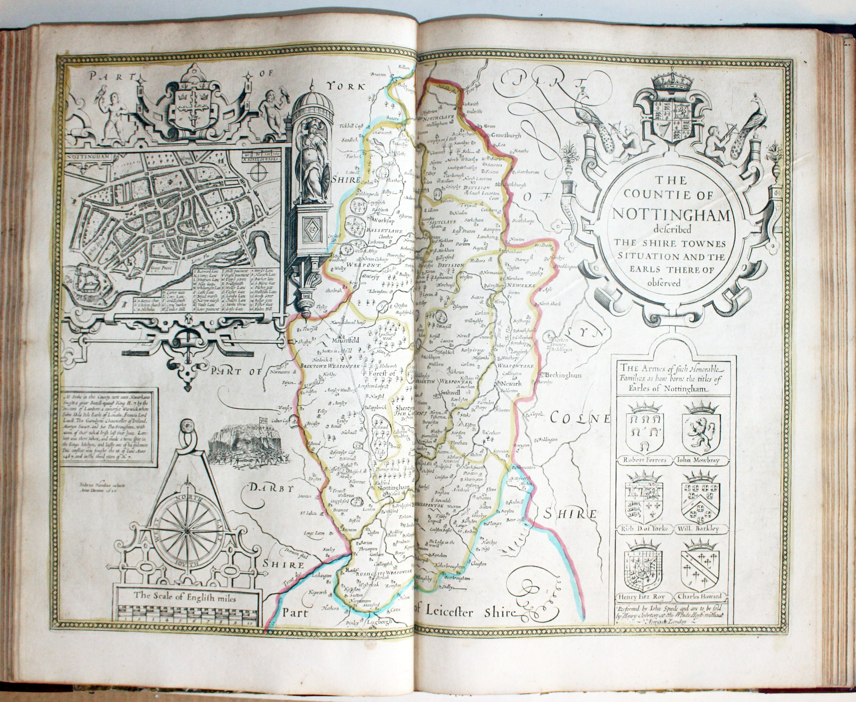 Map of Nottinghamshire by John Speed published by Henry Overton 1743  Map of Nottinghamshire by John Speed published by Henry Overton 1743