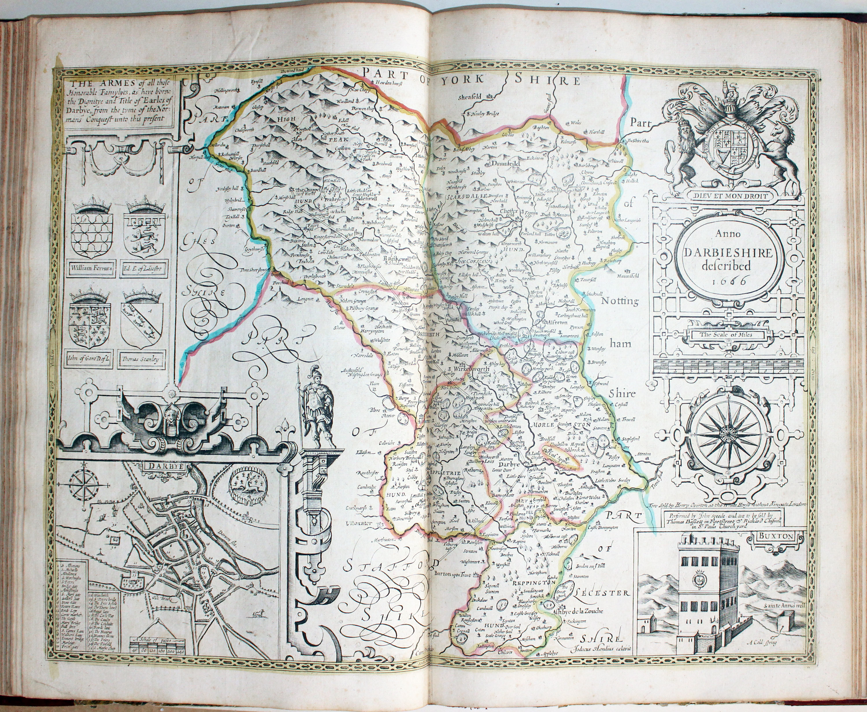 Map of Derbyshire by John Speed published by Henry Overton 1743  Map of Derbyshire by John Speed published by Henry Overton 1743