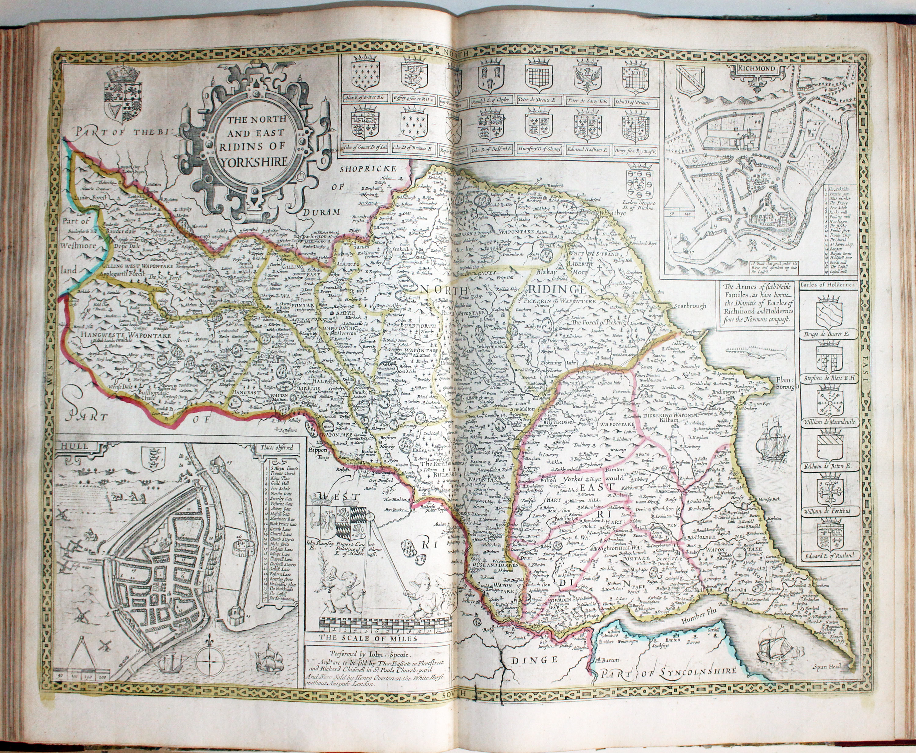 Map of the North and East Ridings of Yorkshire by John Speed published by Henry Overton 1743  Map of the North and East Ridings of Yorkshire by John Speed published by Henry Overton 1743