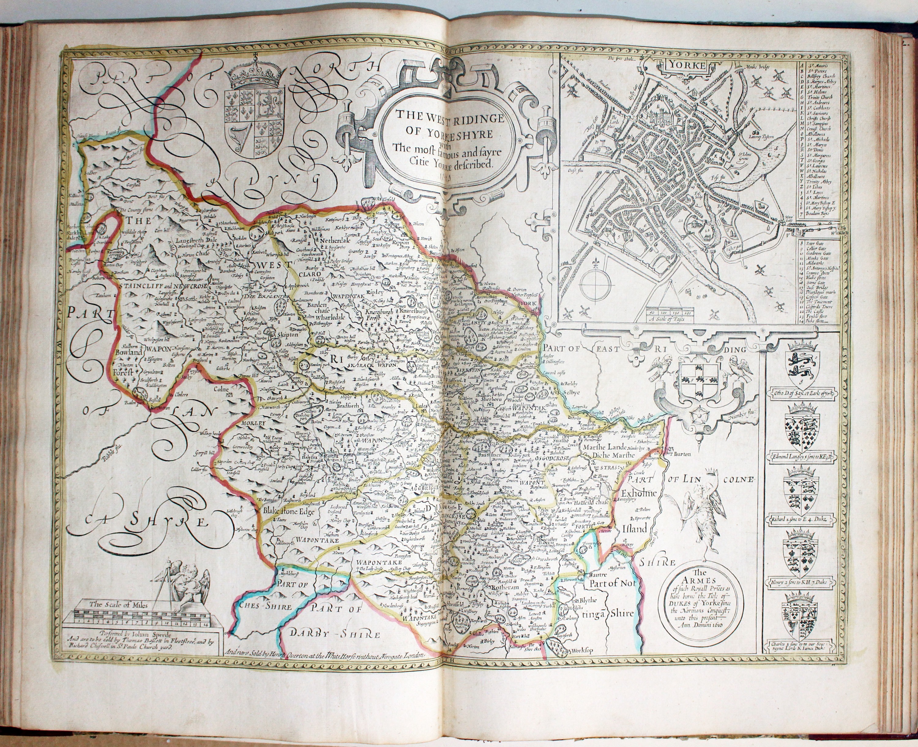 Map of the West Riding of Yorkshire by John Speed published by Henry Overton 1743  Map of the West Riding of Yorkshire by John Speed published by Henry Overton 1743