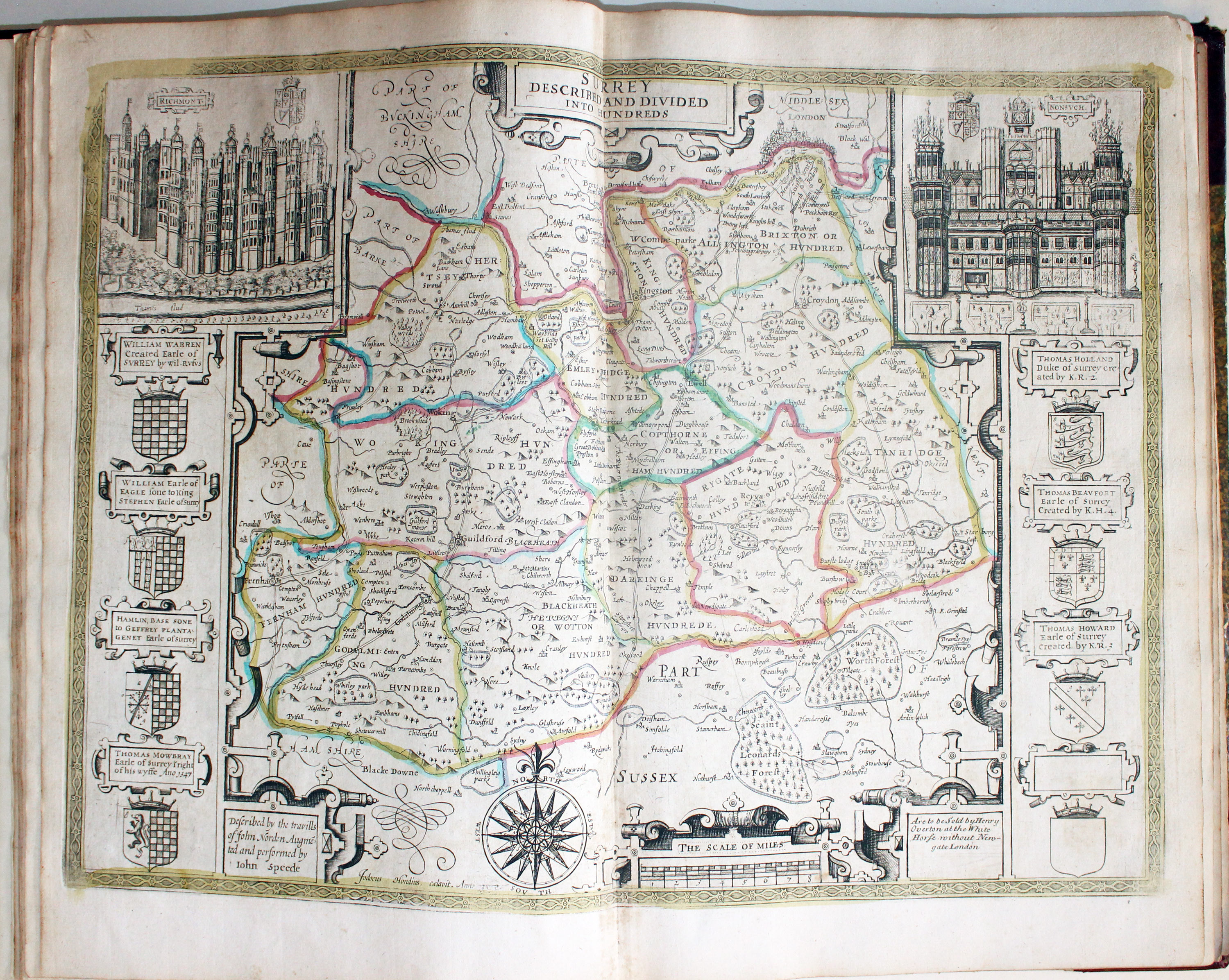 Map of Surrey by John Speed published by Henry Overton 1743  Map of Surrey by John Speed published by Henry Overton 1743