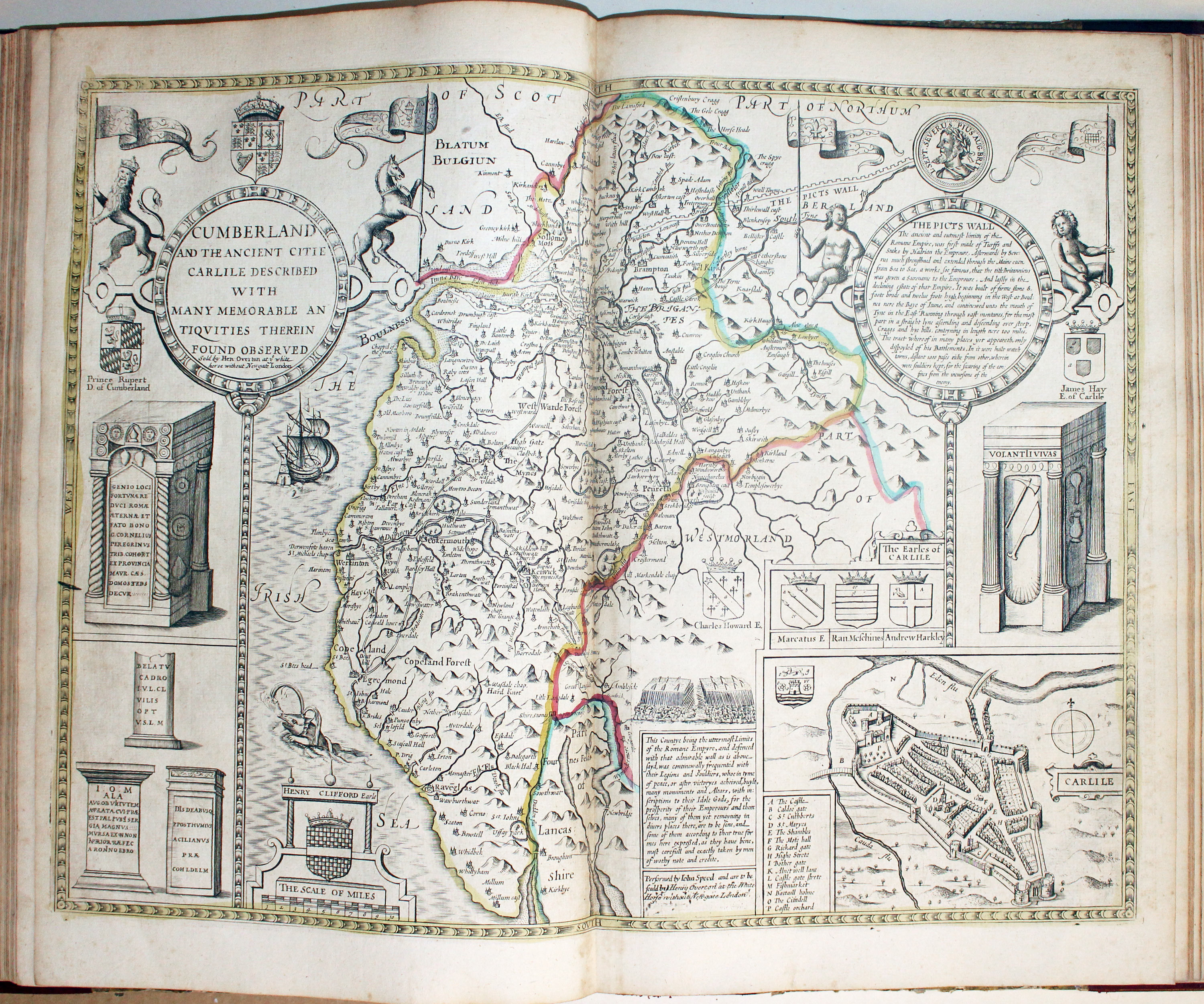 Map of Cumberland by John Speed published by Henry Overton 1743  Map of Cumberland by John Speed published by Henry Overton 1743