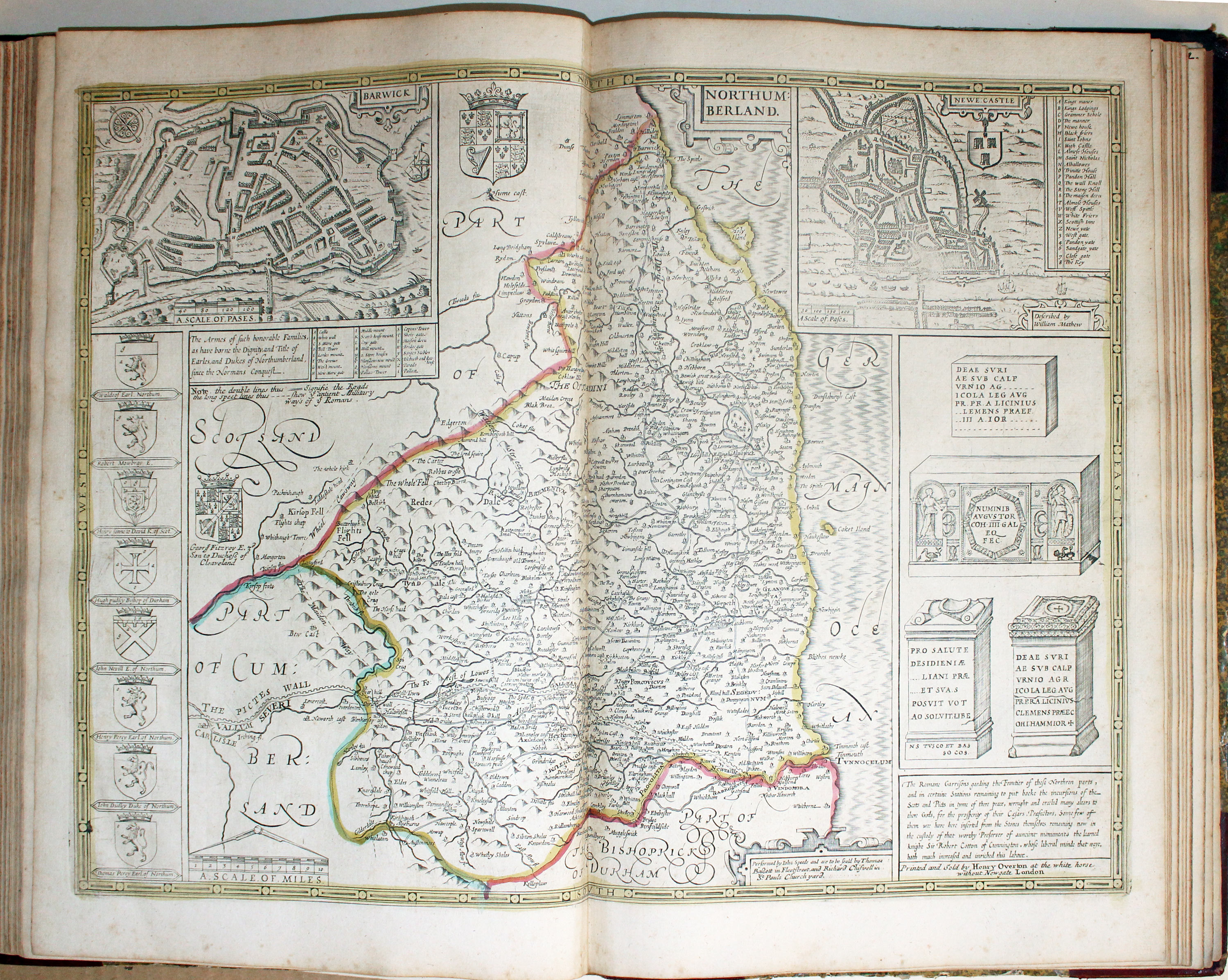Map of Northumberland by John Speed published by Henry Overton 1743  Map of Northumberland by John Speed published by Henry Overton 1743