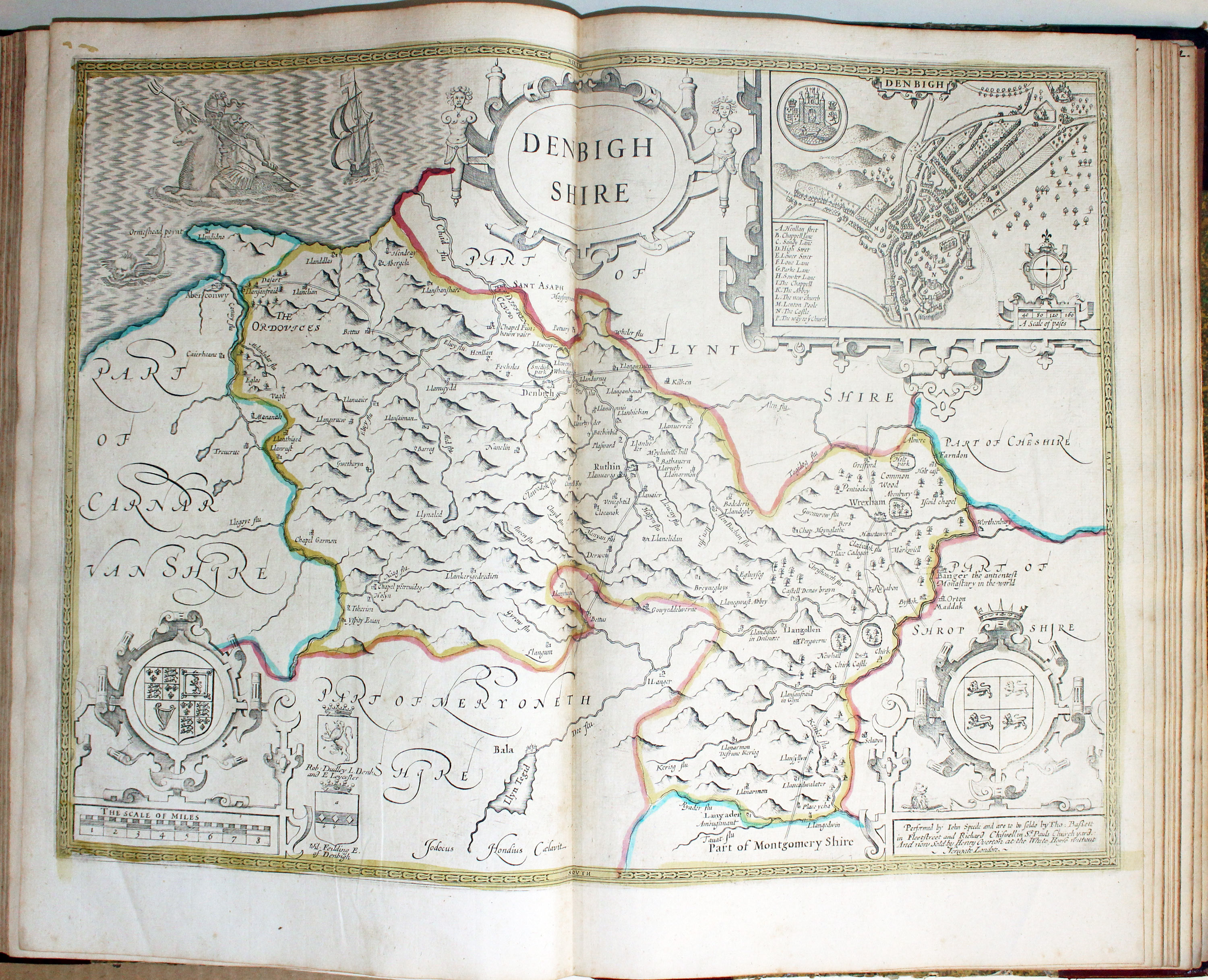 Map of Denbighshire by John Speed published by Henry Overton 1743  Map of Denbighshire by John Speed published by Henry Overton 1743