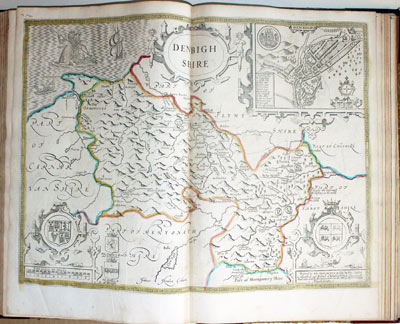 Map of Denbighshire by John Speed published by Henry Overton 1743