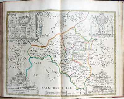 Map of Radnorshire by John Speed published by Henry Overton 1743