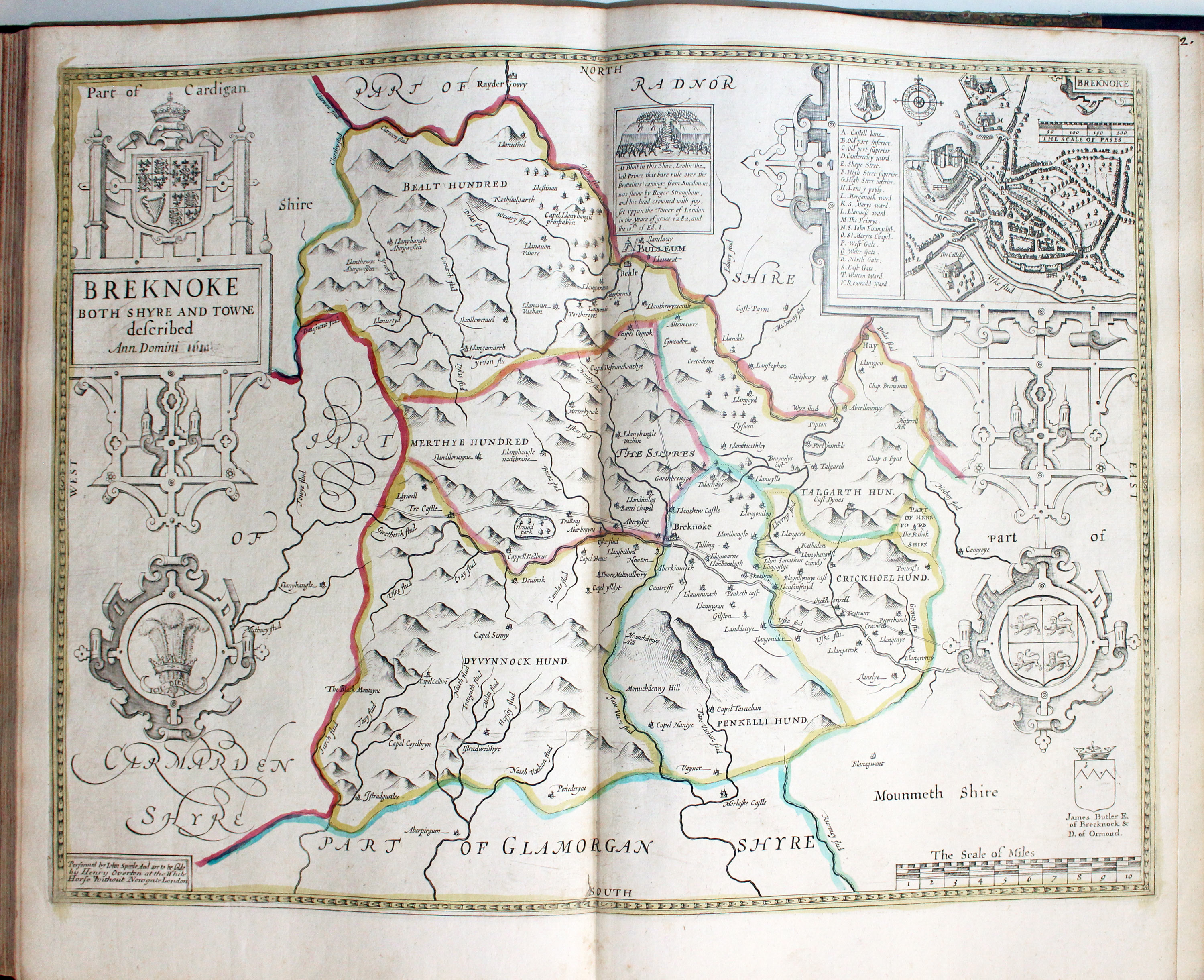 Map of Breconshire by John Speed published by Henry Overton 1743  Map of Breconshire by John Speed published by Henry Overton 1743