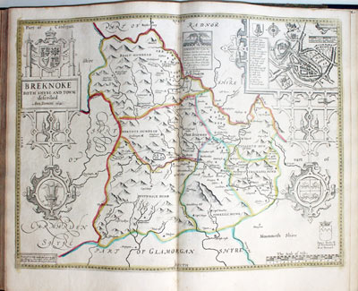 Map of Breconshire by John Speed published by Henry Overton 1743