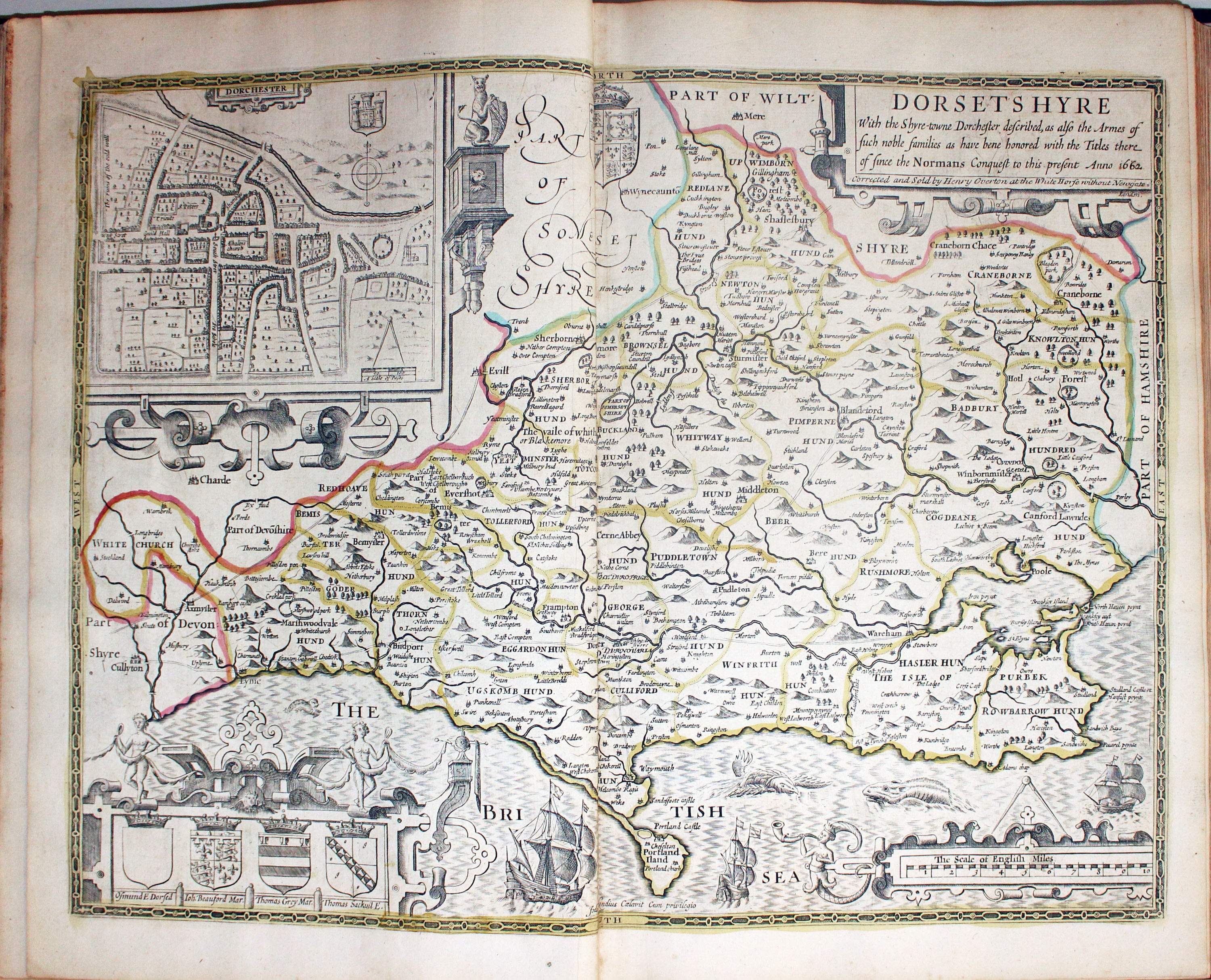 Map of Dorset by John Speed published by Henry Overton 1743  Map of Dorset by John Speed published by Henry Overton 1743