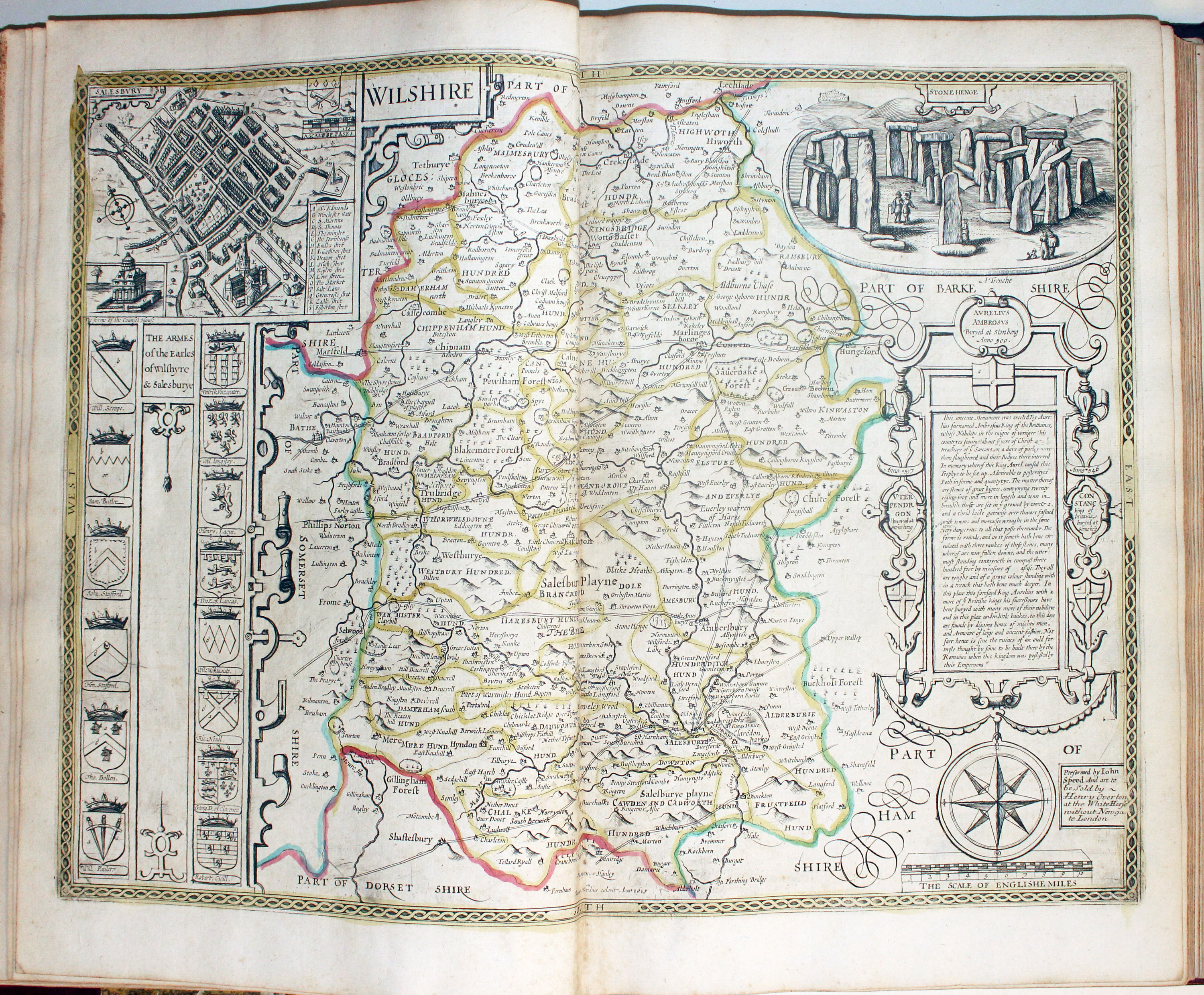 Map of Wilshire by John Speed published by Henry Overton 1743  Map of Wilshire by John Speed published by Henry Overton 1743