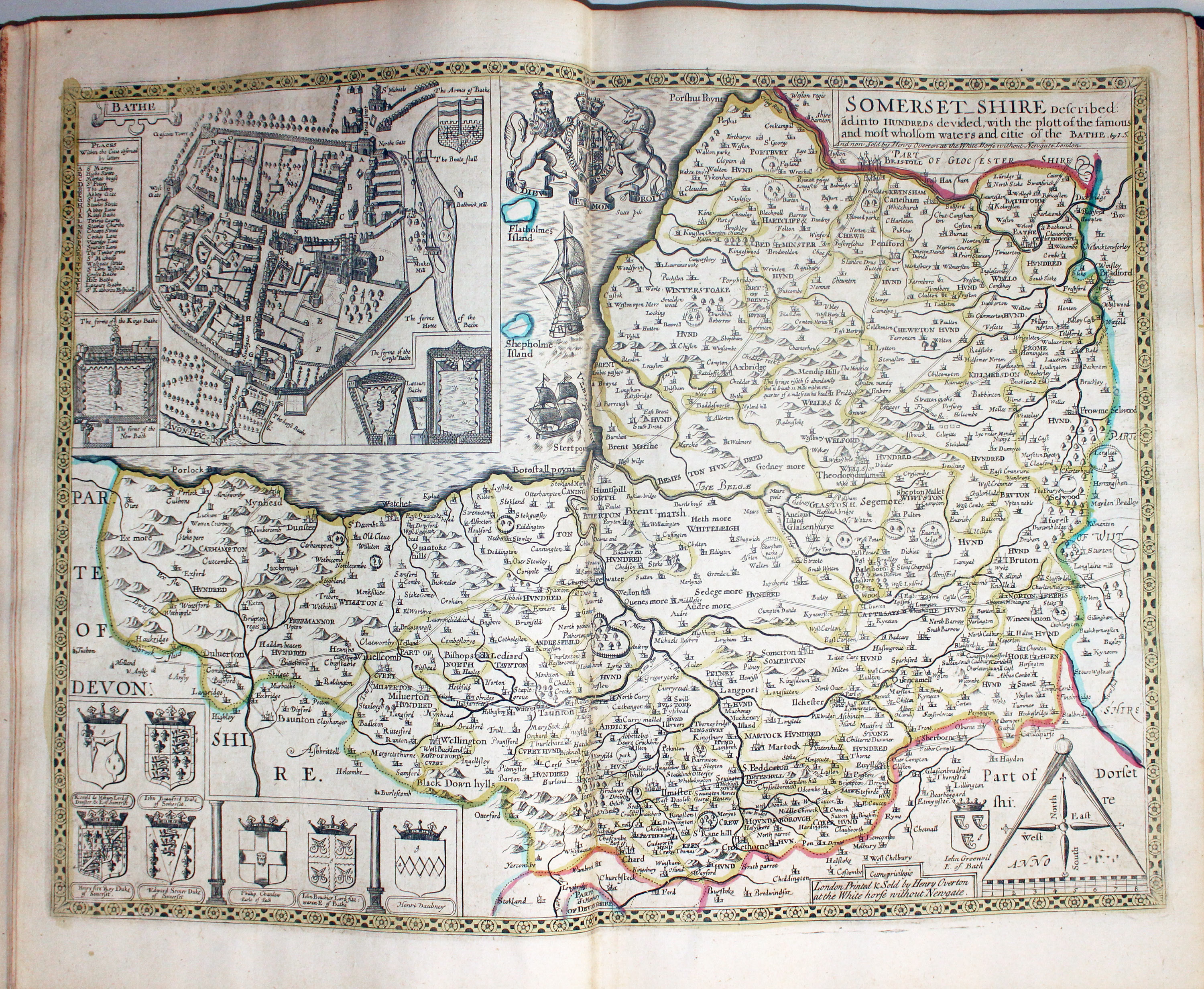 Map of Somersetshire by John Speed published by Henry Overton 1743  Map of Somersetshire by John Speed published by Henry Overton 1743