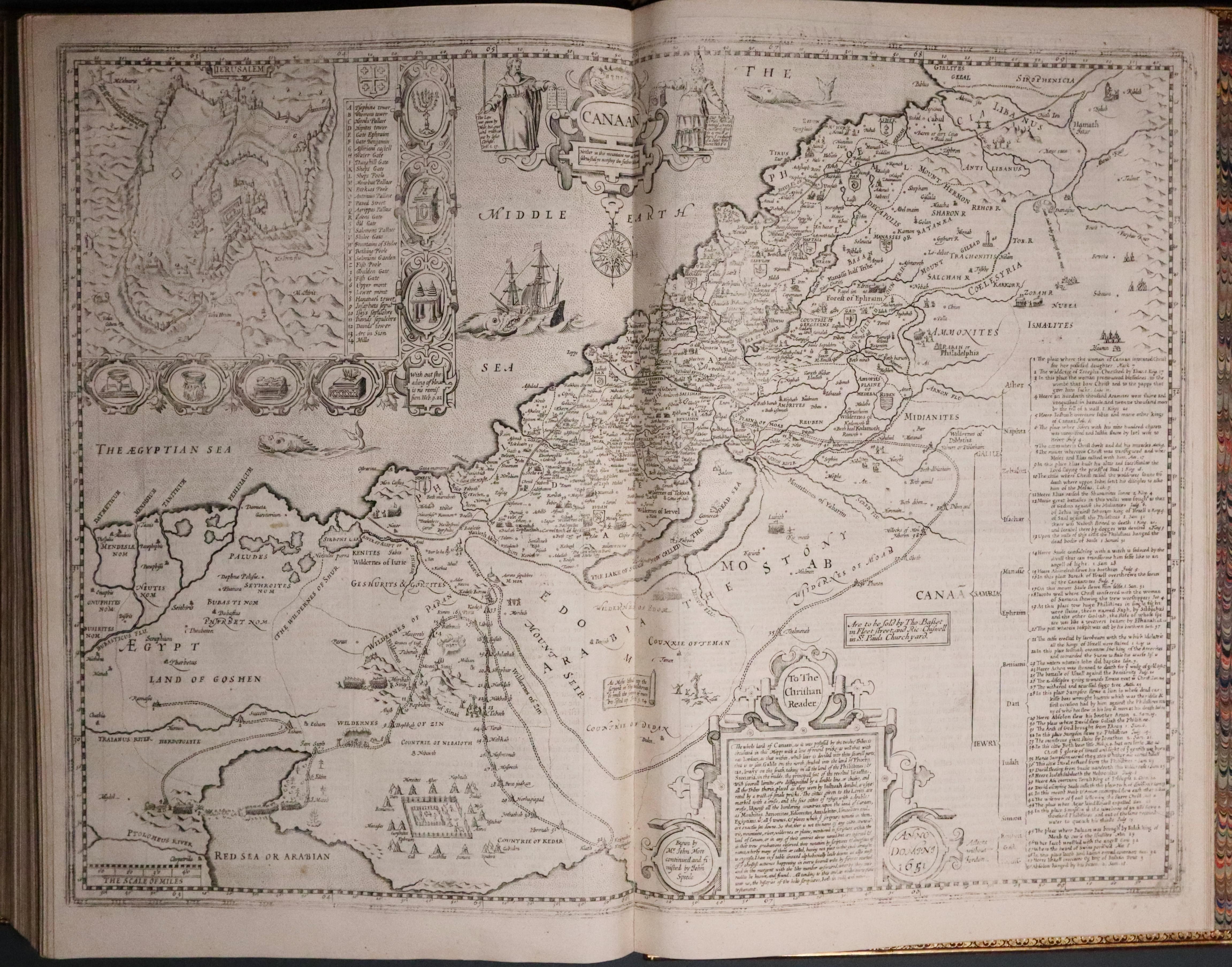 Map of Canaan from John Speed's Prospect of the World 1676  Map of Canaan from John Speed's Prospect of the World 1676