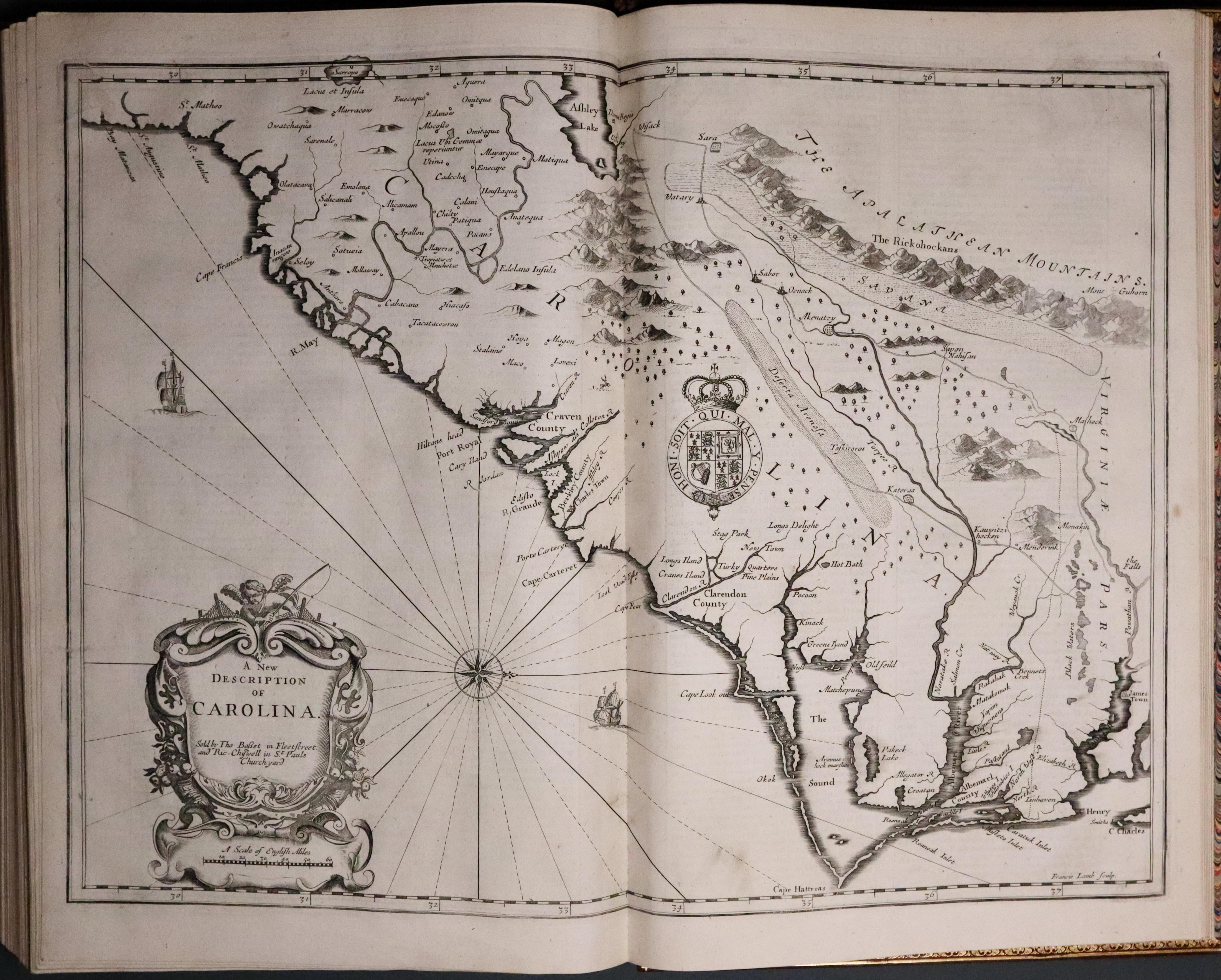 Map of Carolina from John Speed's Prospect of the World 1676  Map of Carolina from John Speed's Prospect of the World 1676