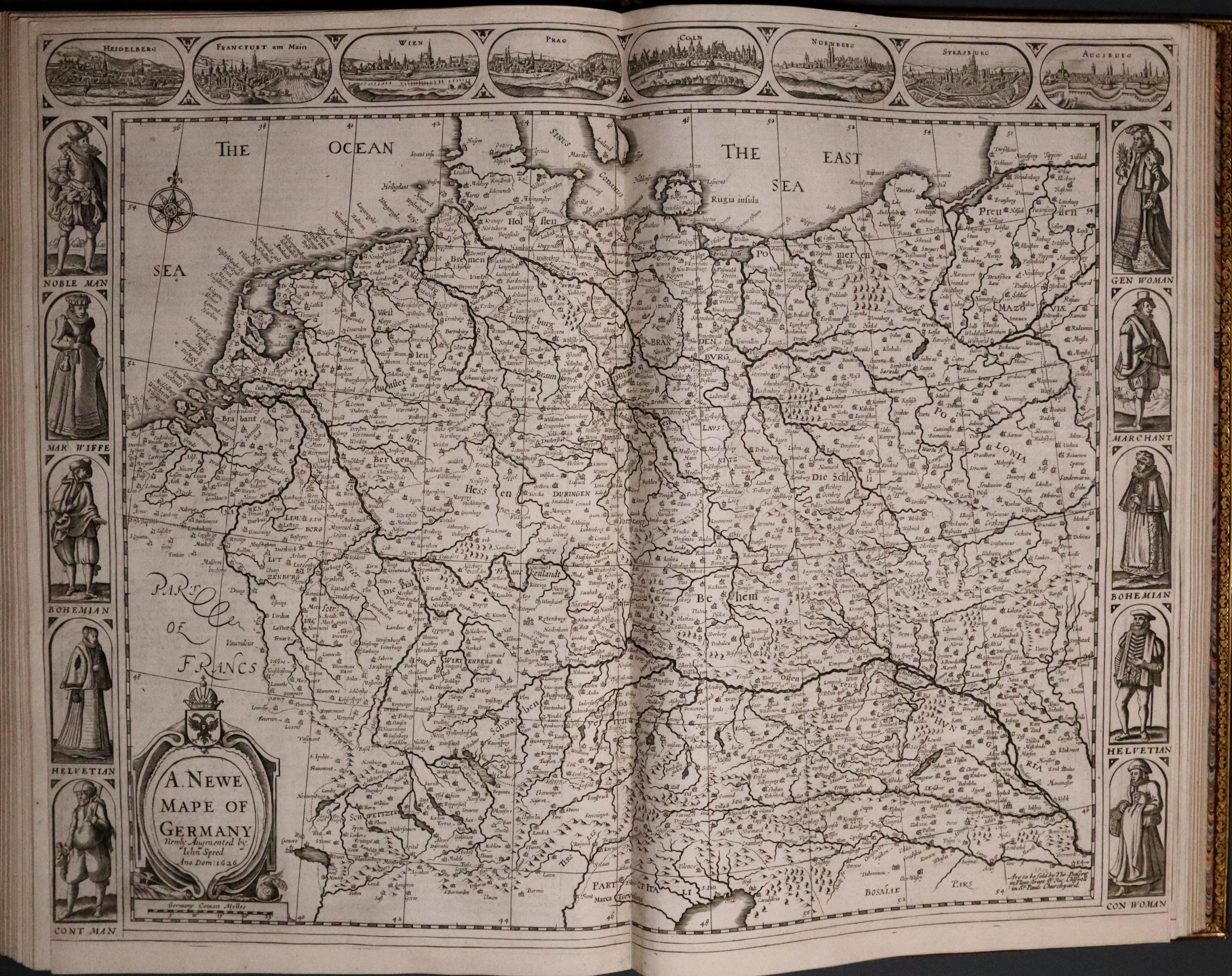 Map of Germany from John Speed's Prospect of the World 1676  Map of Germany from John Speed's Prospect of the World 1676
