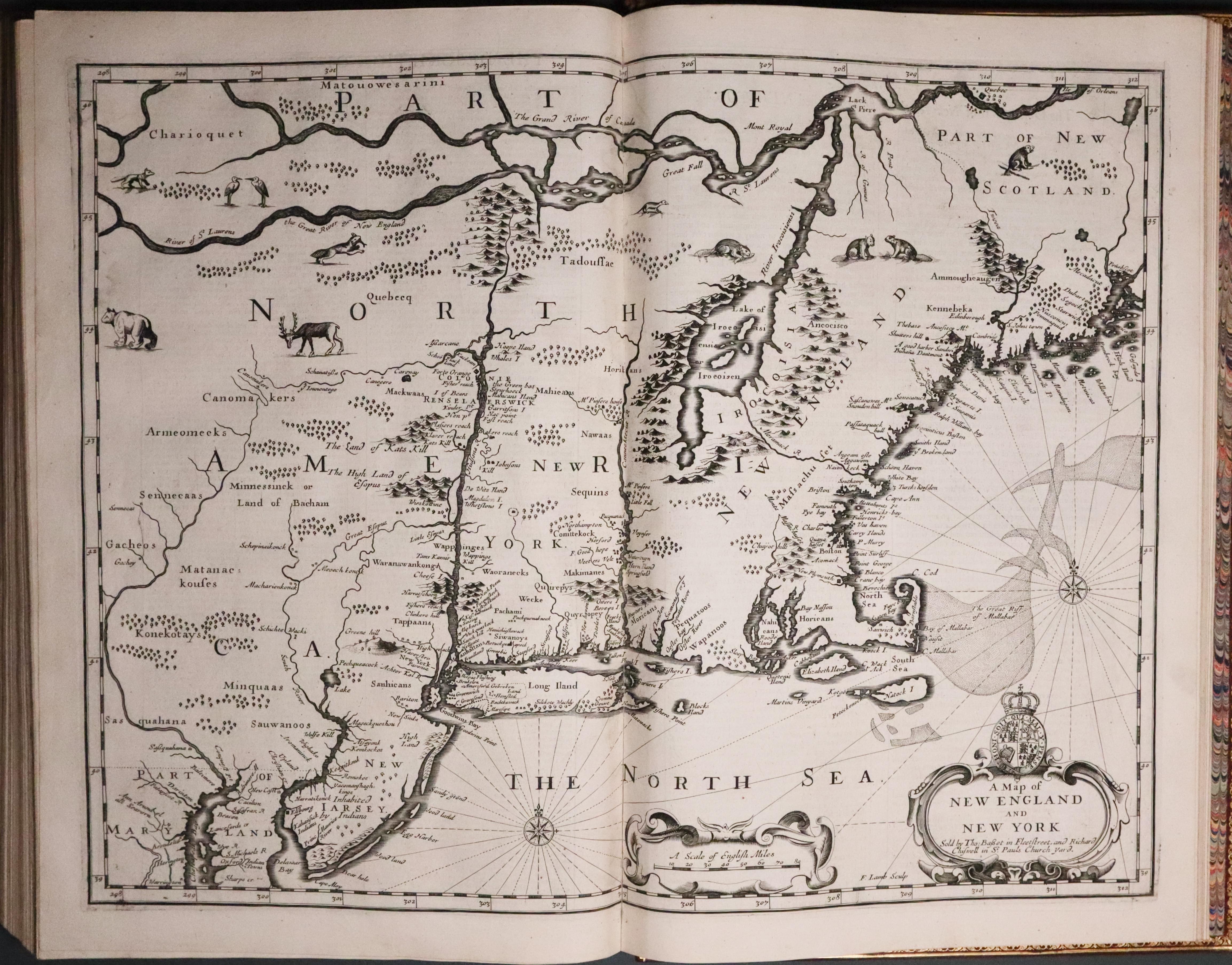 Map of New England and New York from John Speed's Prospect of the World 1676  Map of New England and New York from John Speed's Prospect of the World 1676