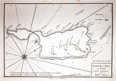 Chart of Bardsey Island, North Wales published by William Morris 1801