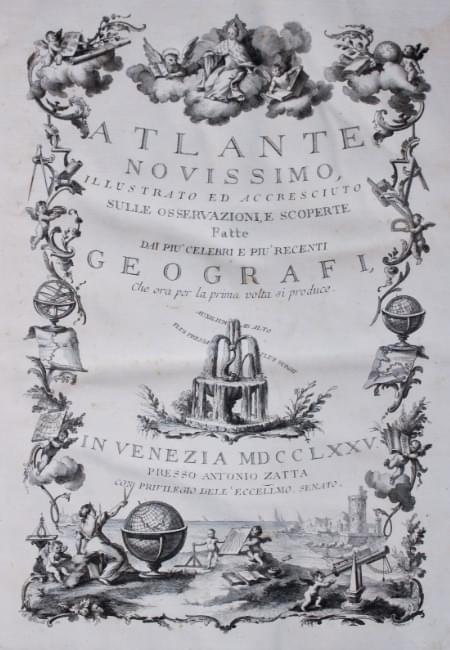 Antonio Zatta title page Atlas Veneto