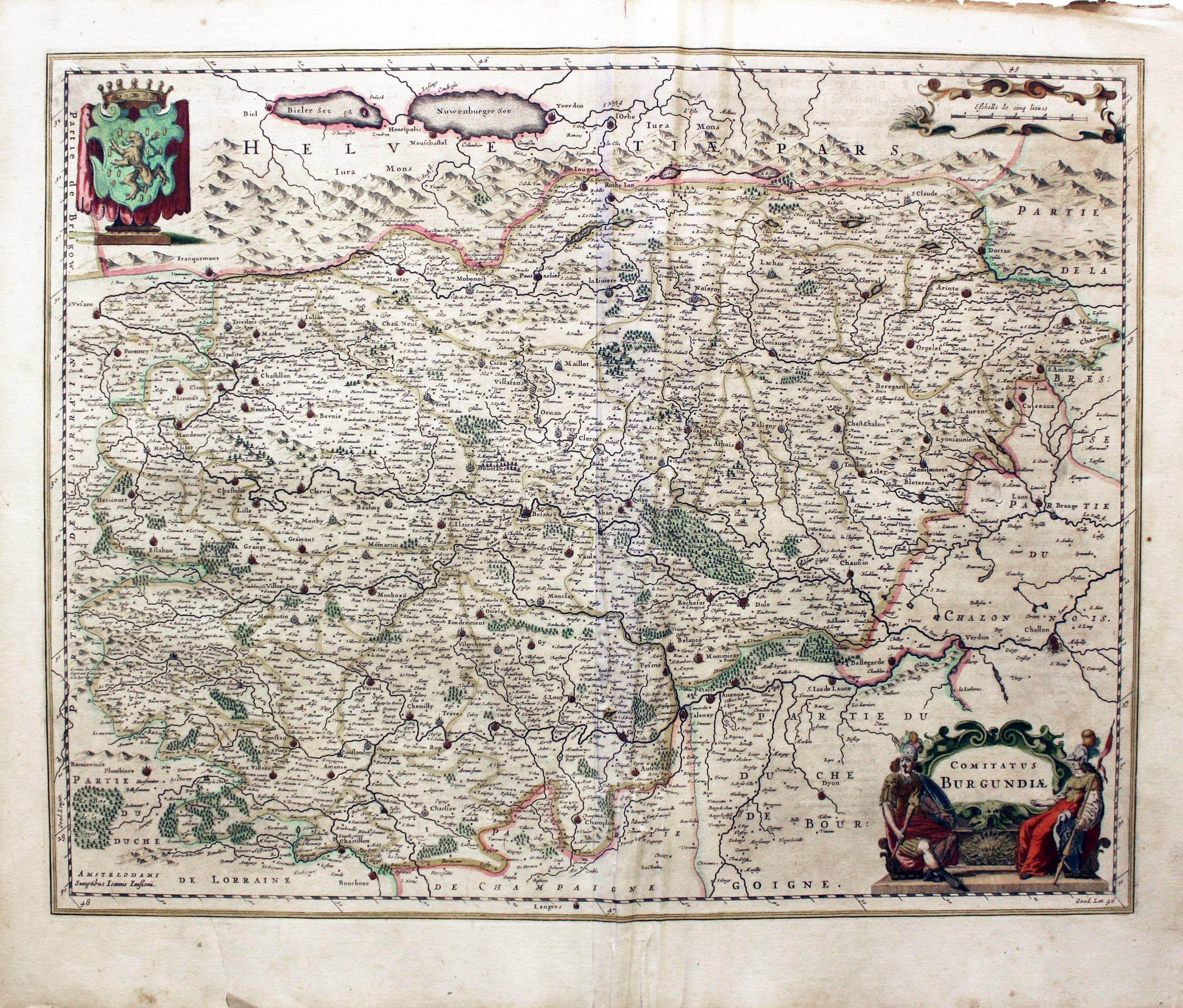 Antique Maps Borgogne, Burgundy, Bearn, Bresse