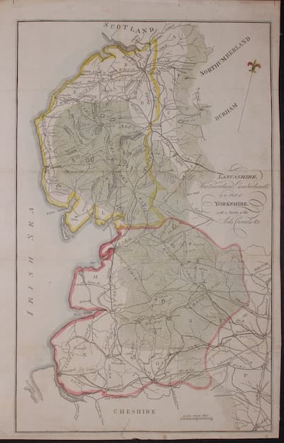 Map of Lancashire Soils and Canals c.1800