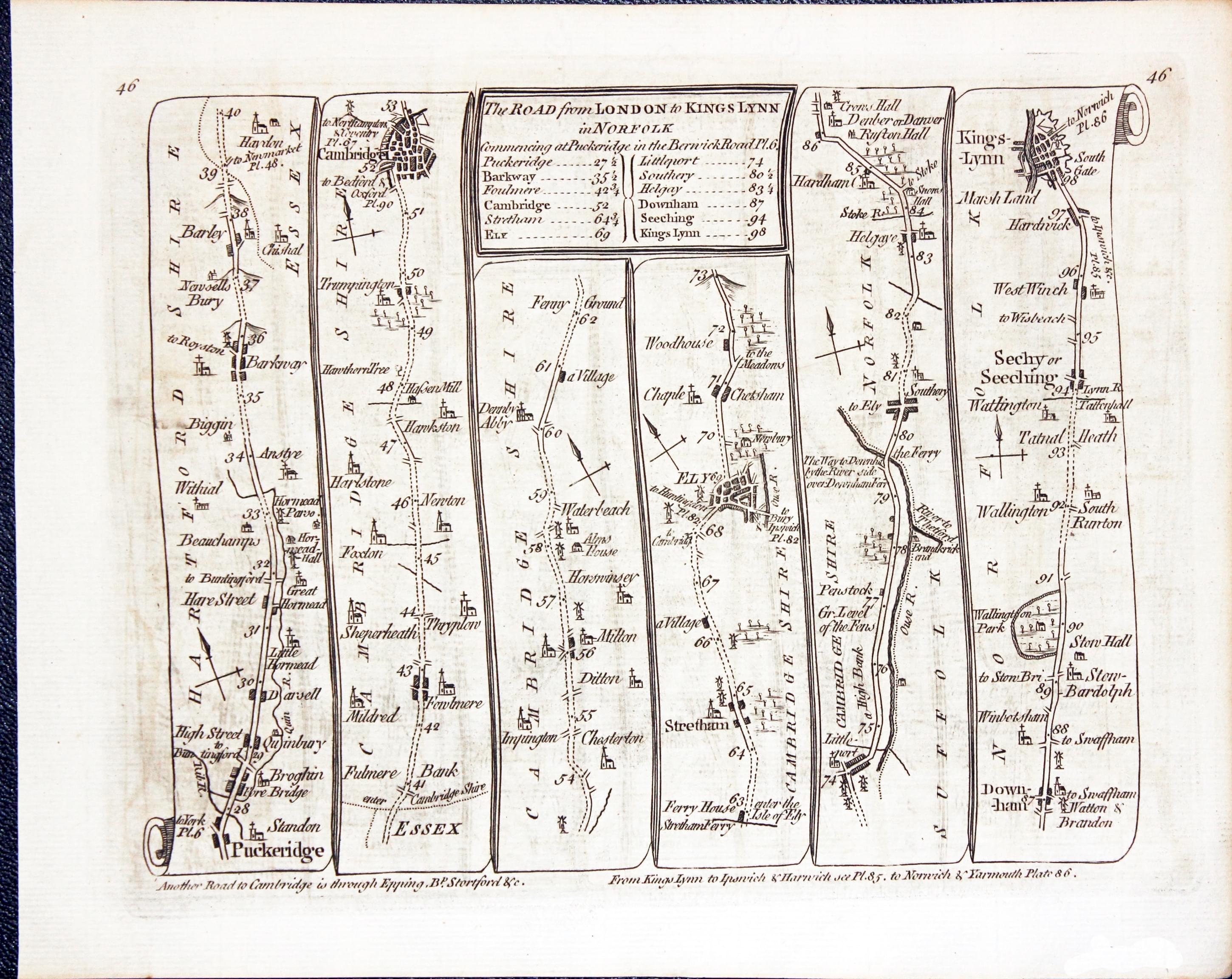 Antique Road Maps Of England And Wales By Thomas Kitchin