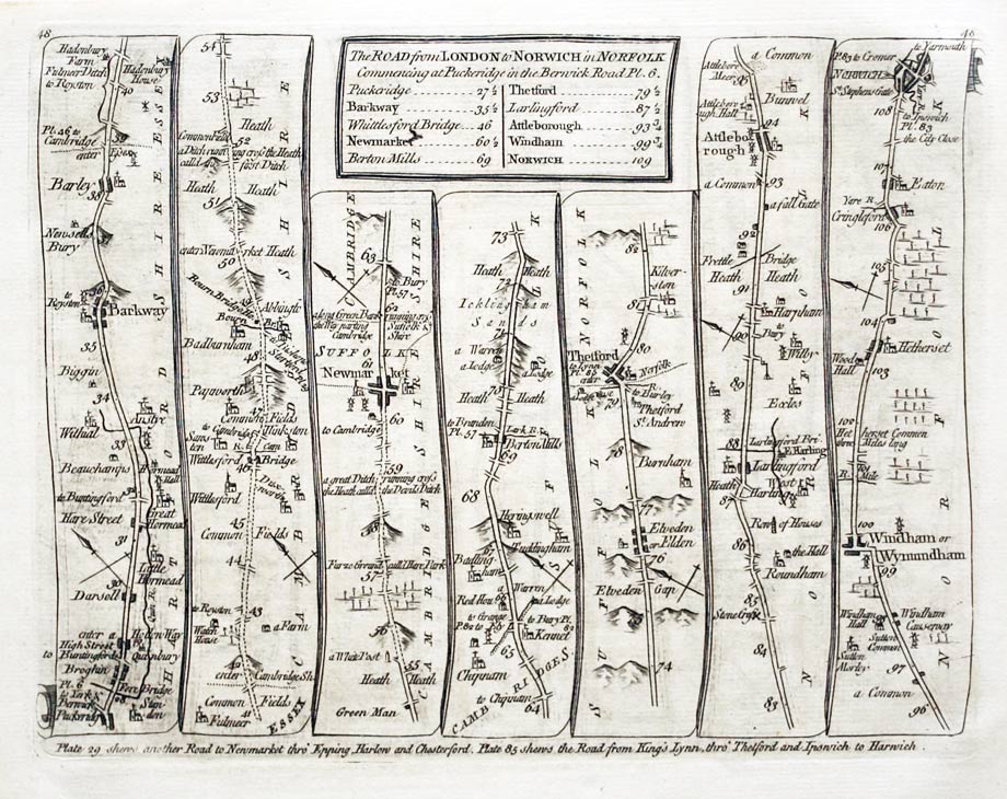 Antique Road Maps Of England And Wales By Thomas Kitchin