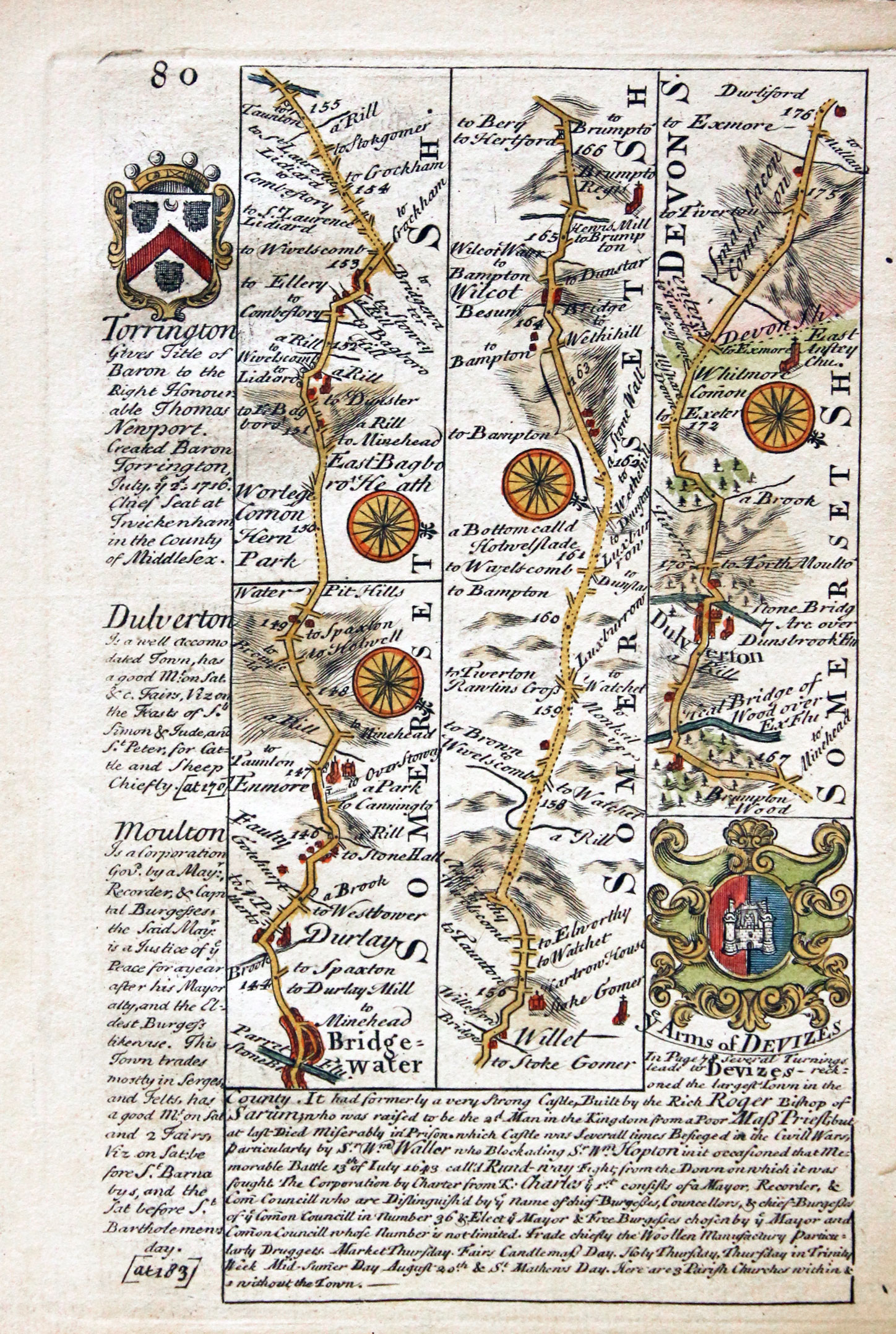 Antique Maps of Somerset, England - Richard Nicholson