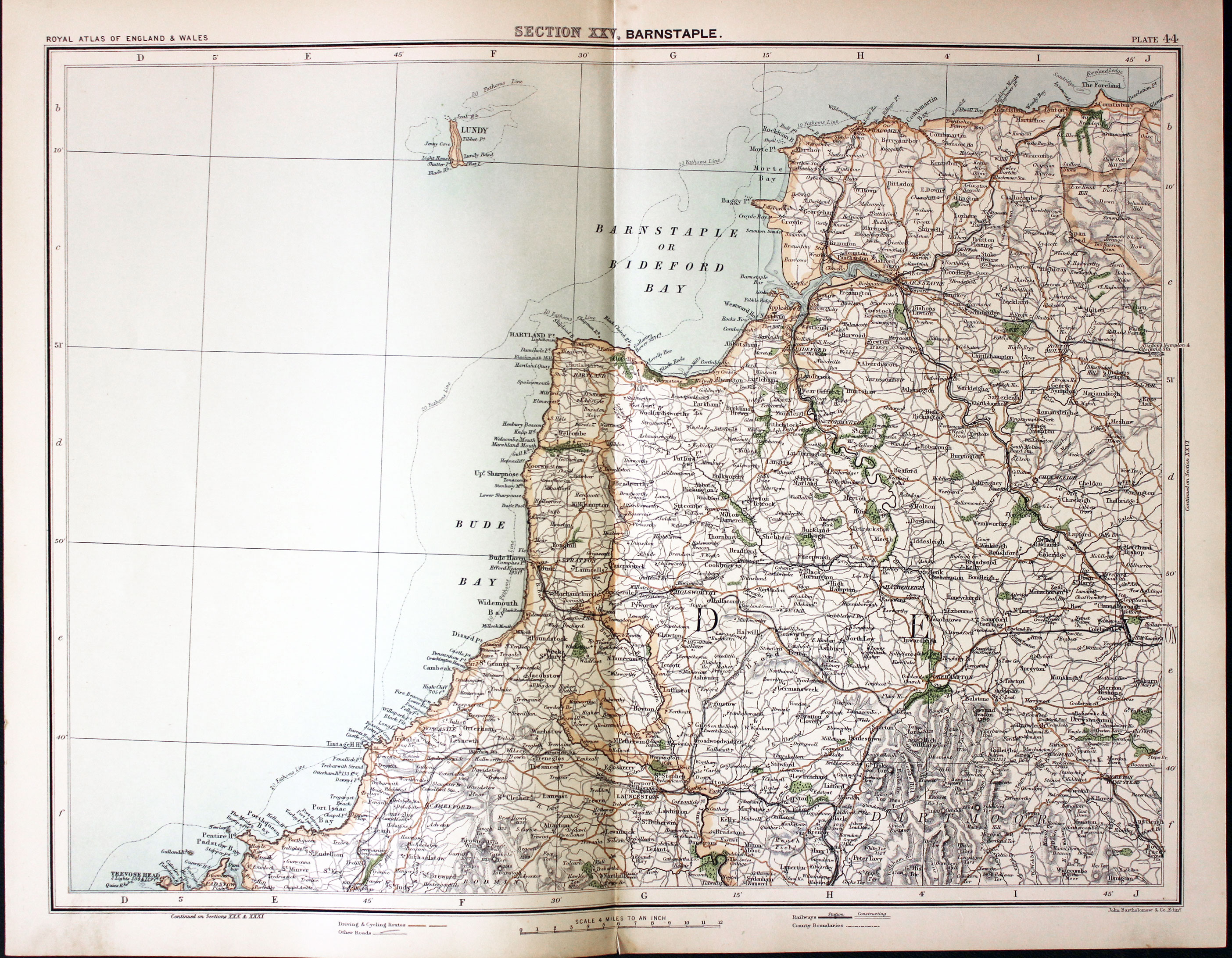 Antique Maps of Devonshire, England - Richard Nicholson