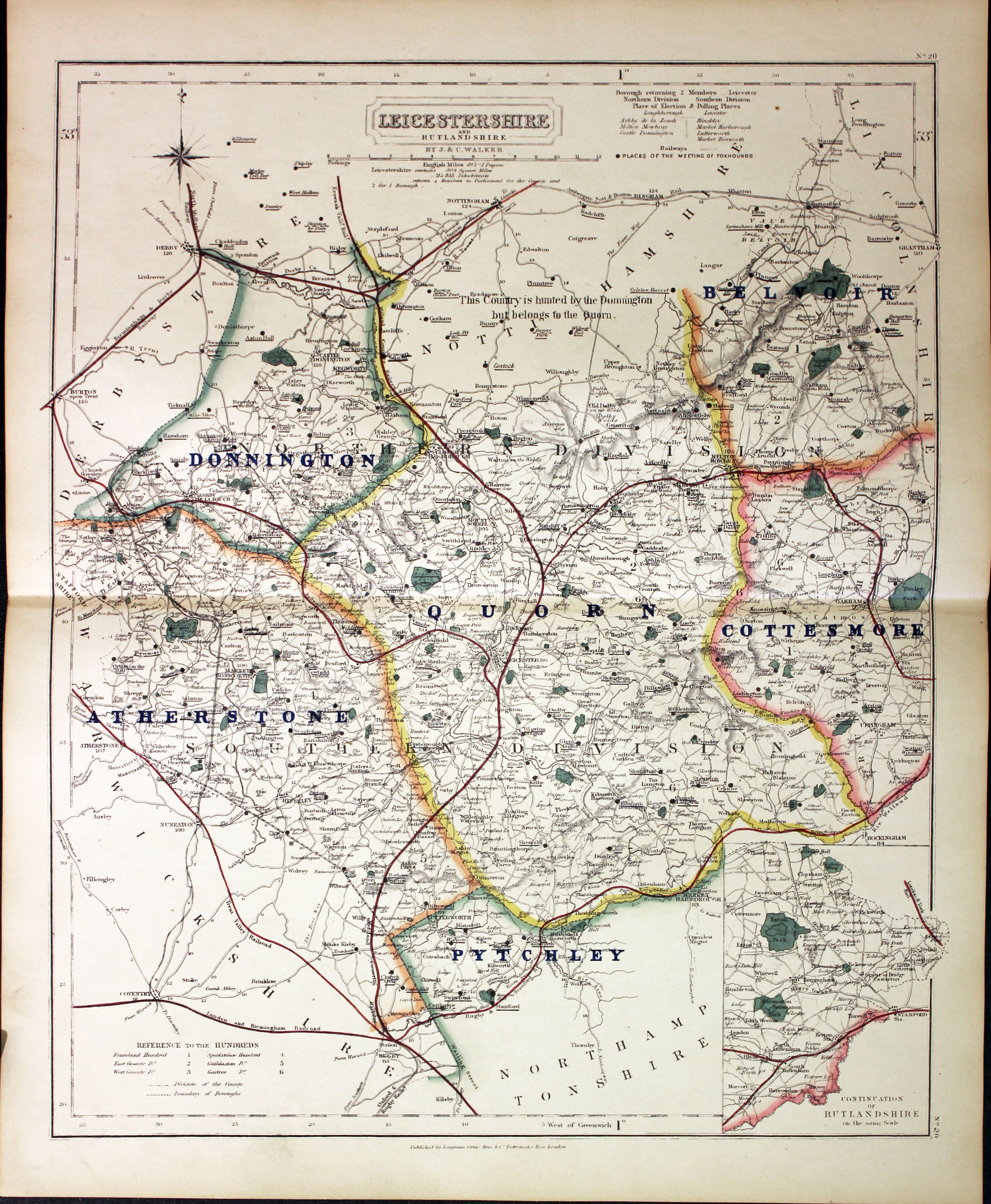 Antique Maps of Leicestershire, England - Richard Nicholson