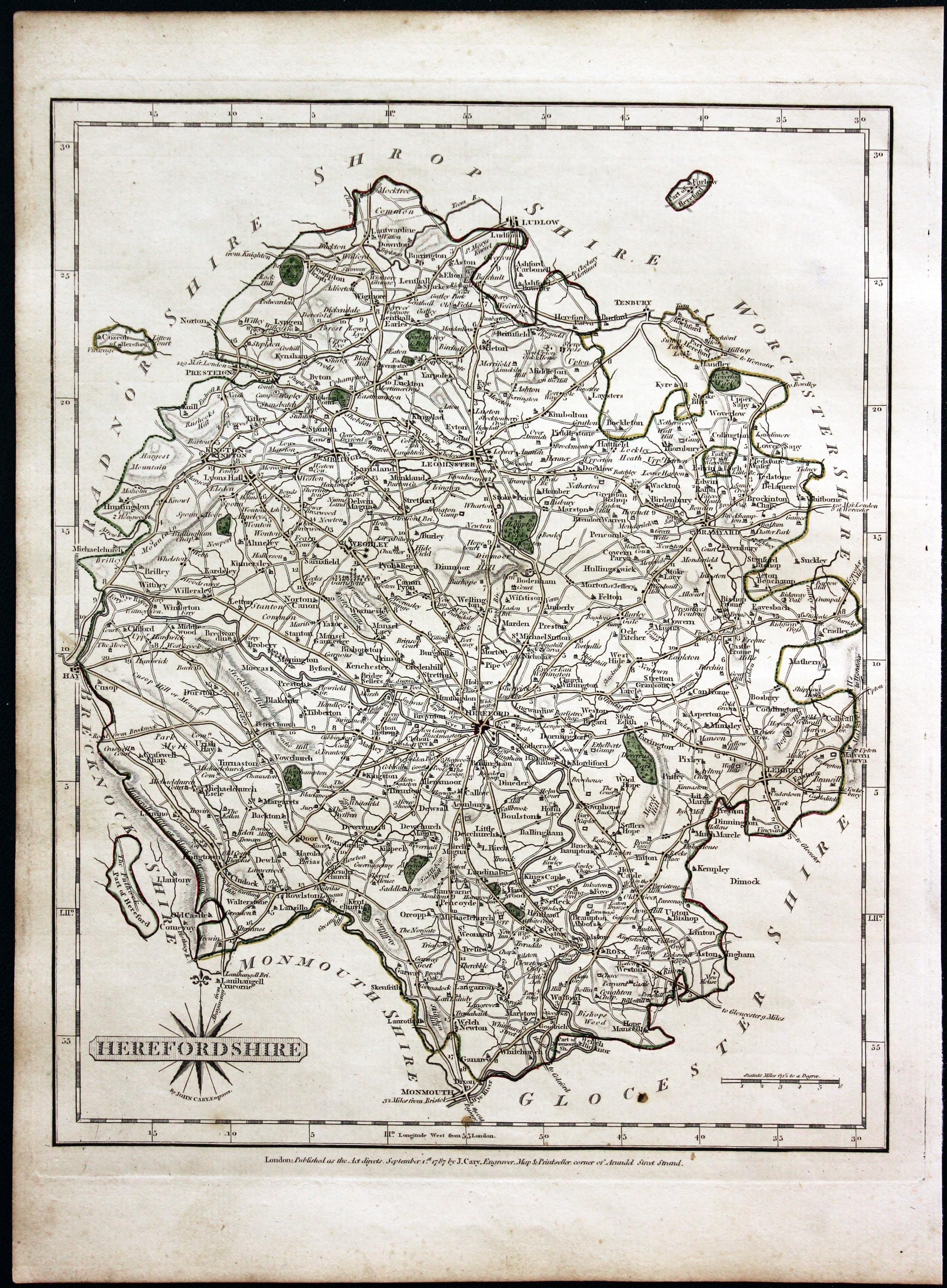 Antique Maps of Herefordshire, England - Richard Nicholson