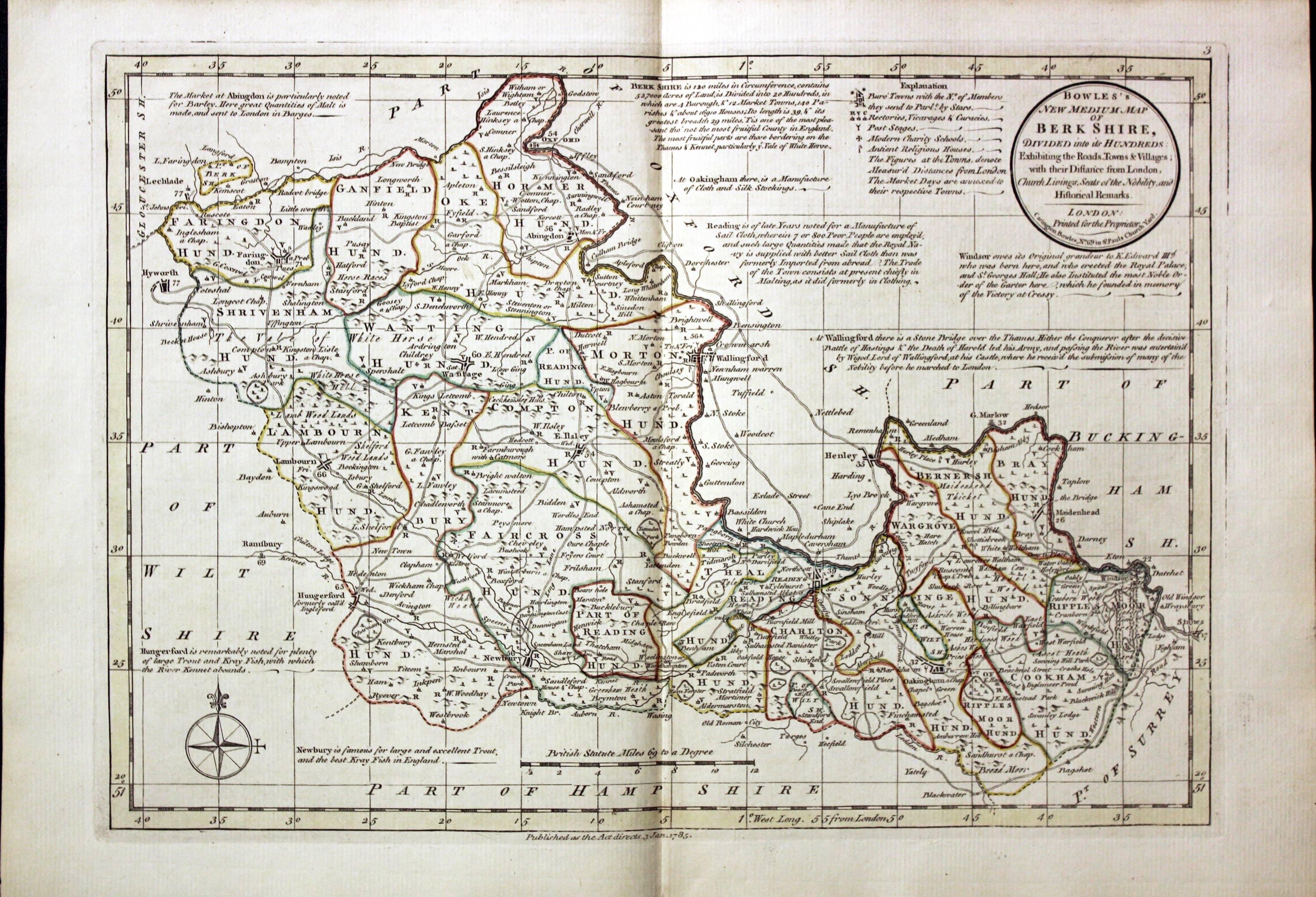 Antique Maps Of Berkshire, England