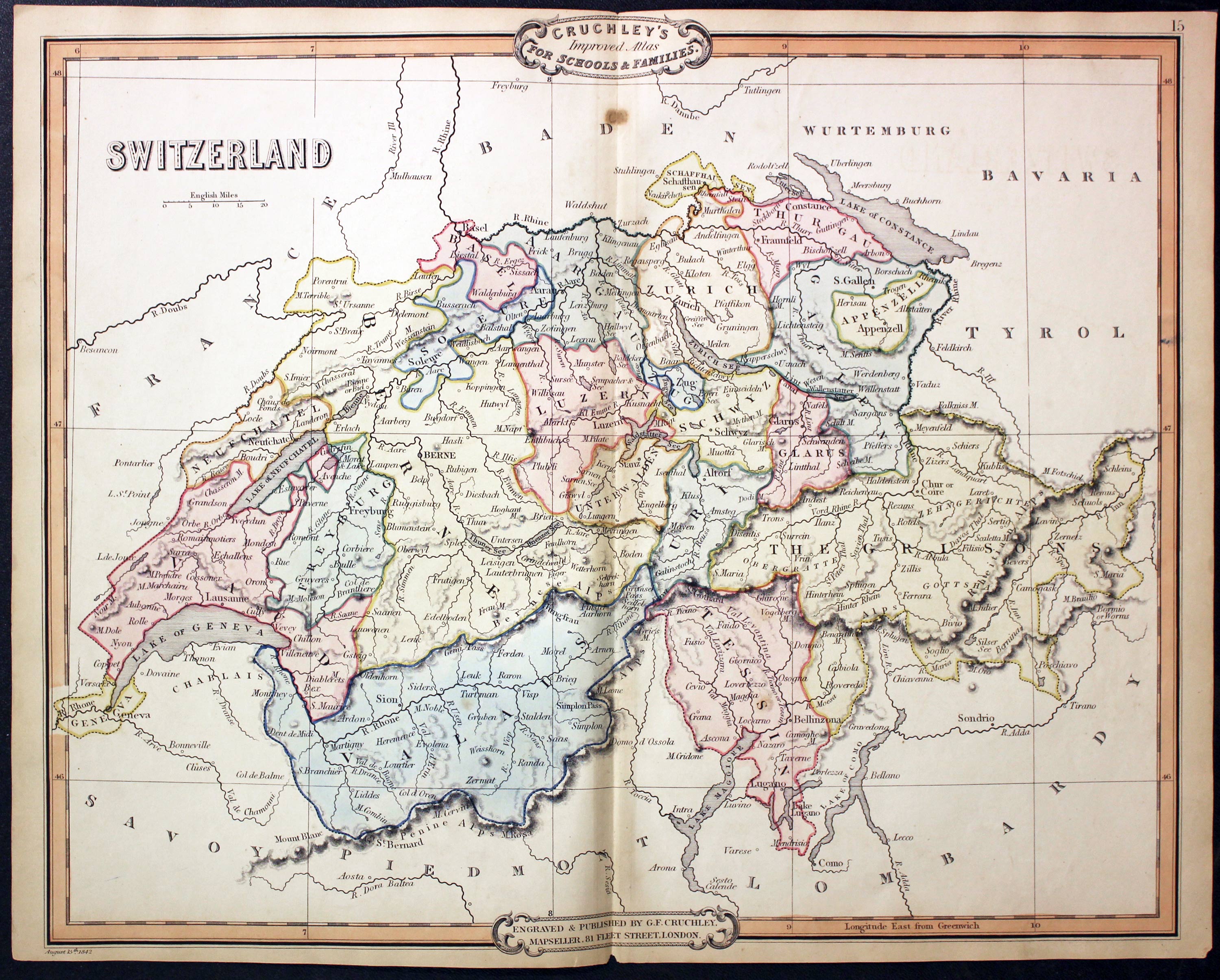 Antique Maps of Switzerland - Richard Nicholson of Chester