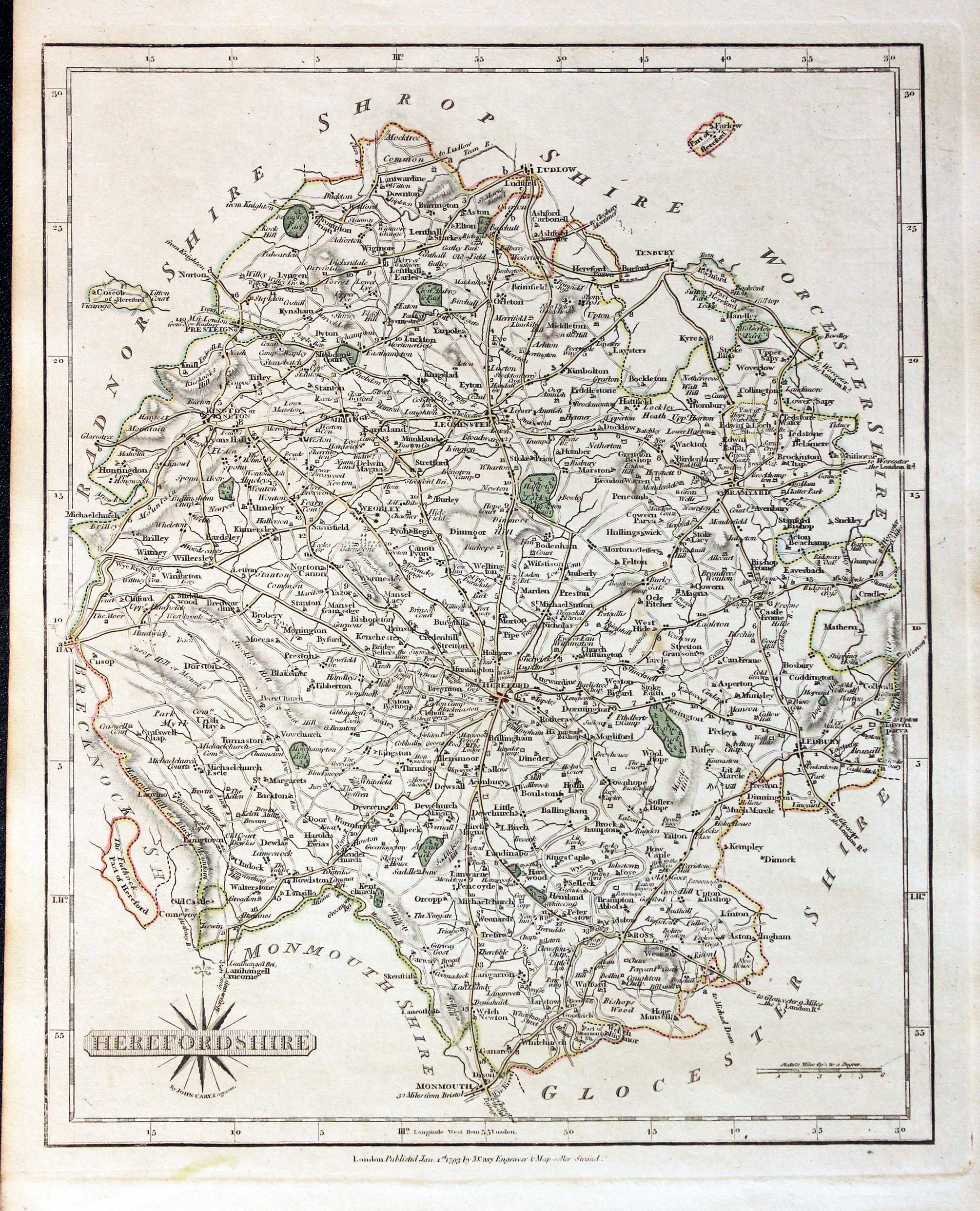 Antique Maps of Herefordshire - Richard Nicholson