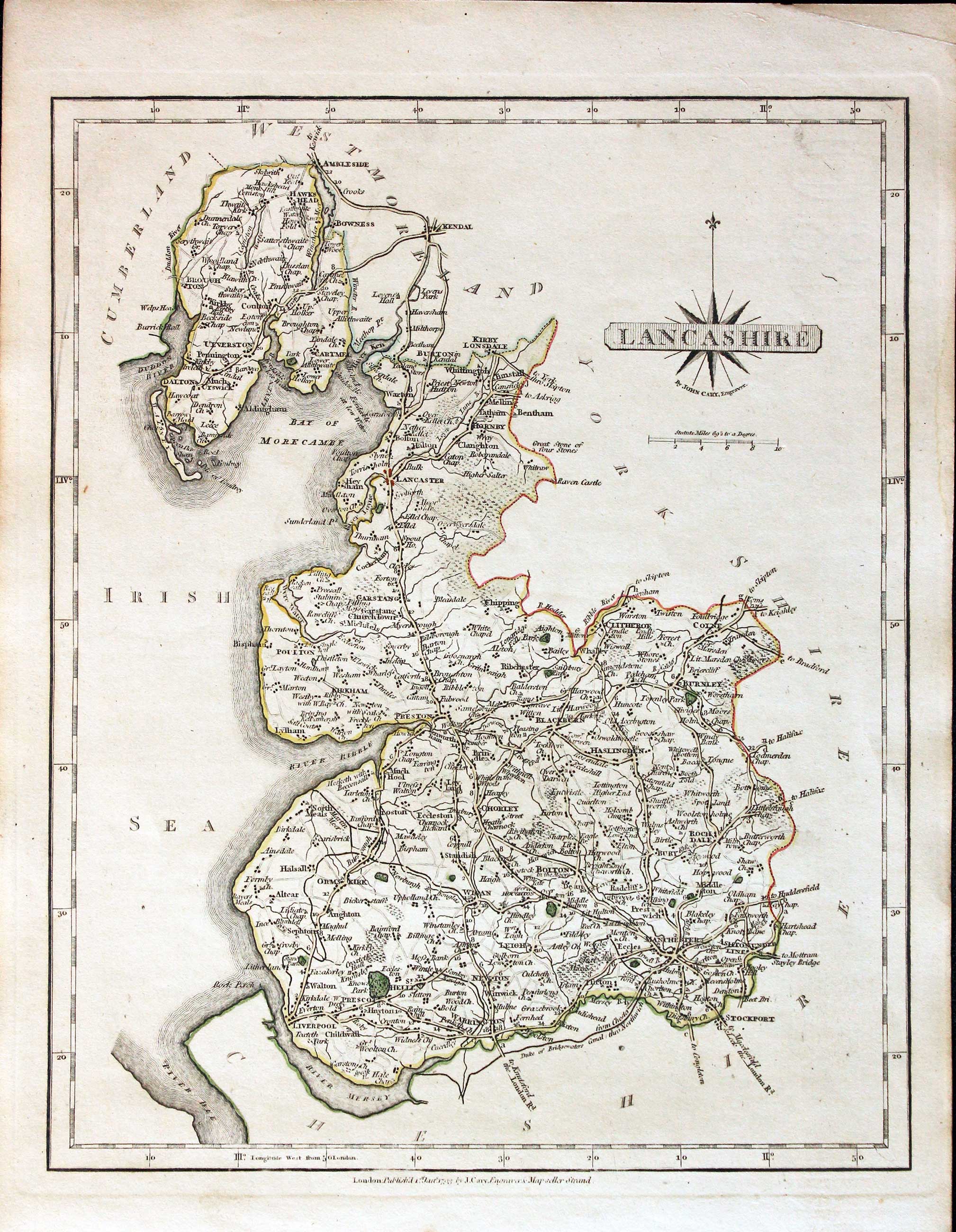 Antique Maps Of Lancashire - Richard Nicholson