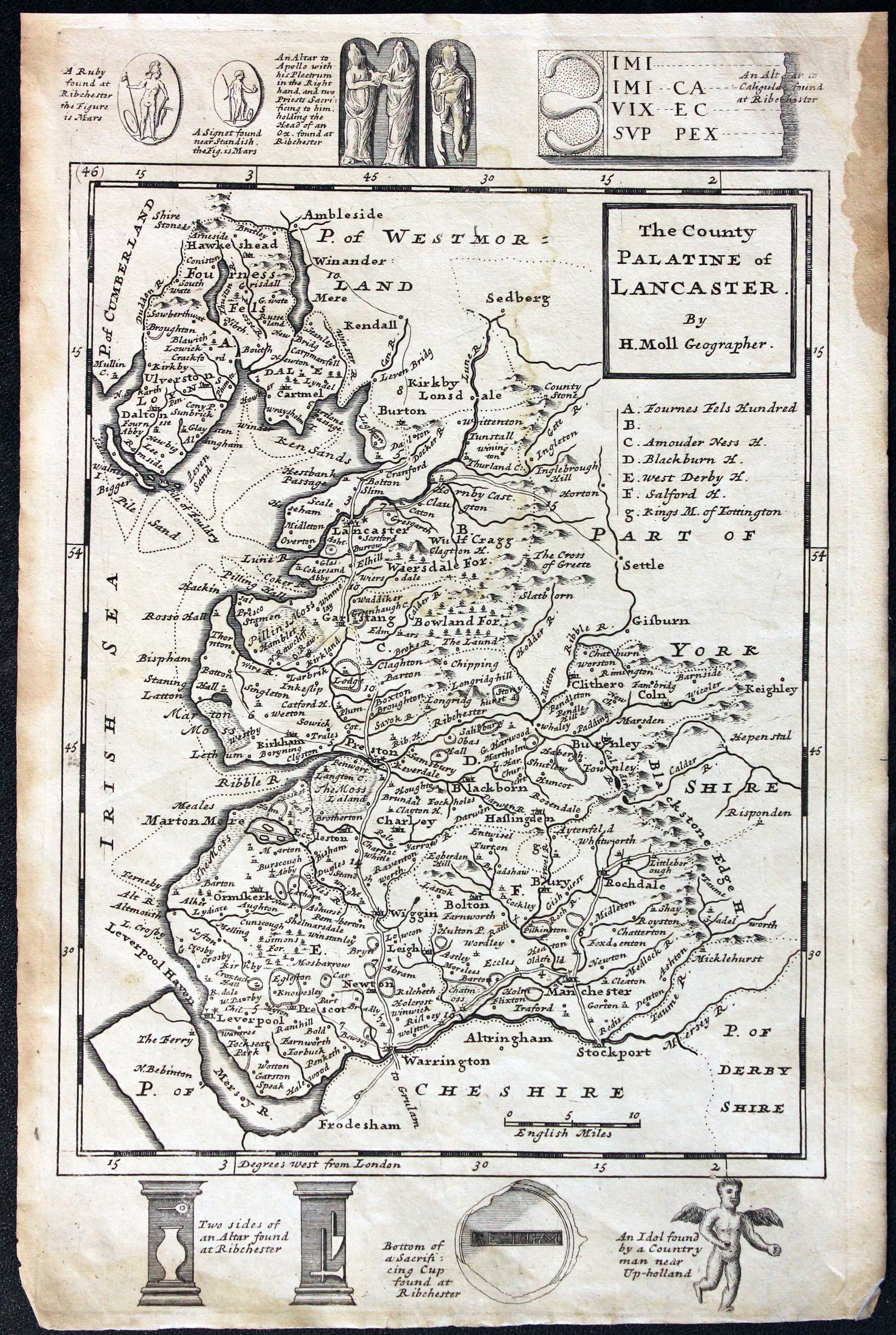 Antique Maps of Lancashire - Richard Nicholson