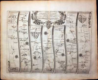 Plate 35 London to Bath and Wells John Ogilby Road Map 1675