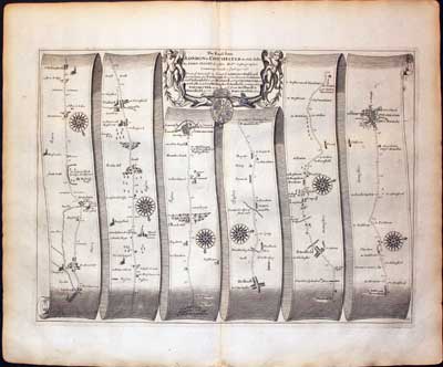 Plate 38 London to Carlisle John Ogilby Road Map 1675