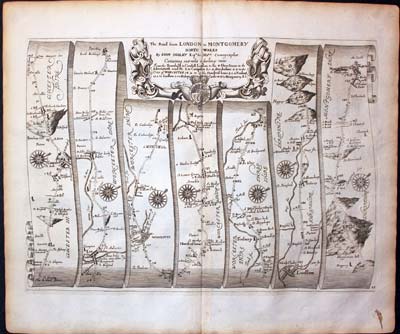 Plate 44 London to Montgomery John Ogilby Road Map 1675