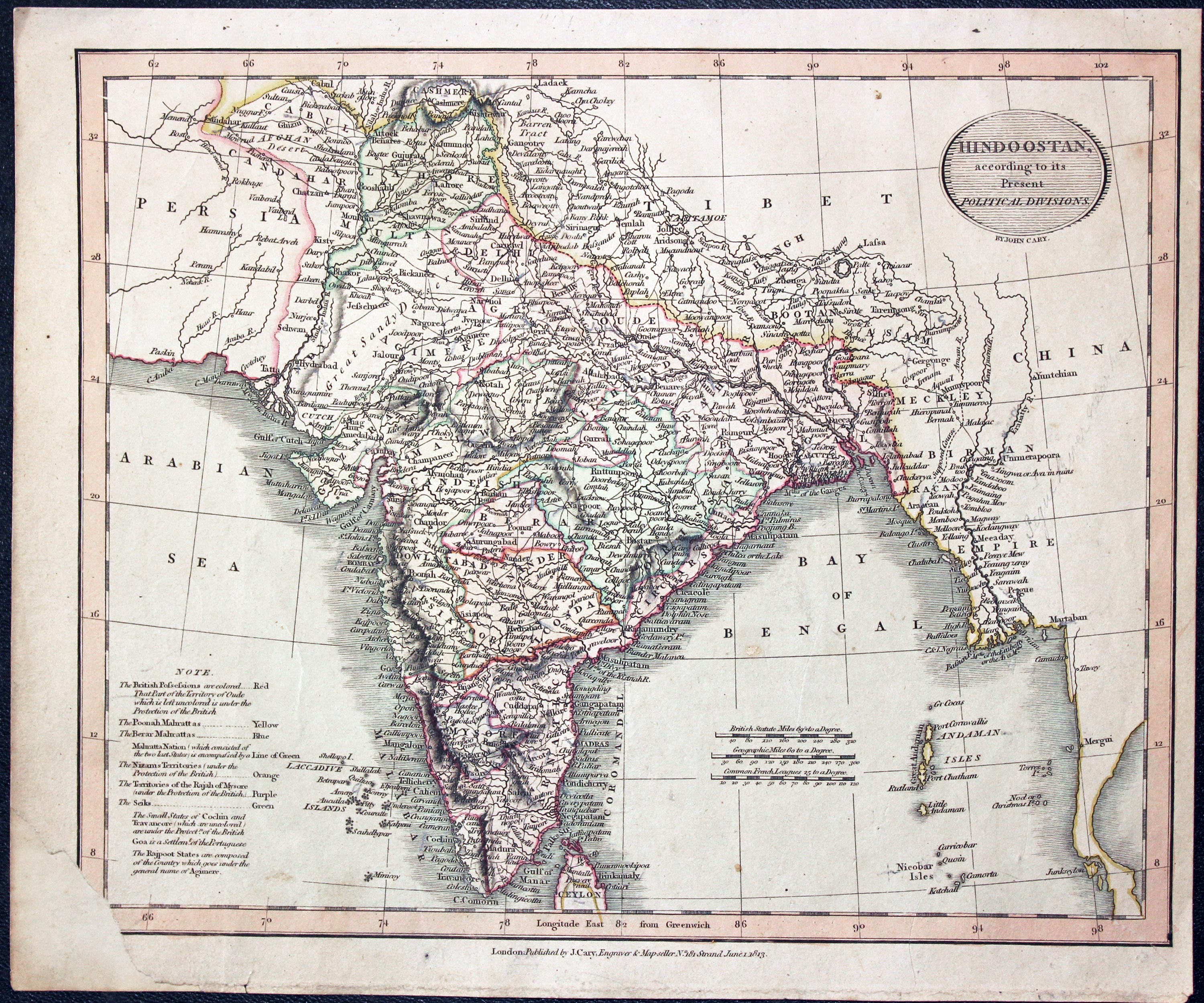 Antique Maps of India - Richard Nicholson of Chester